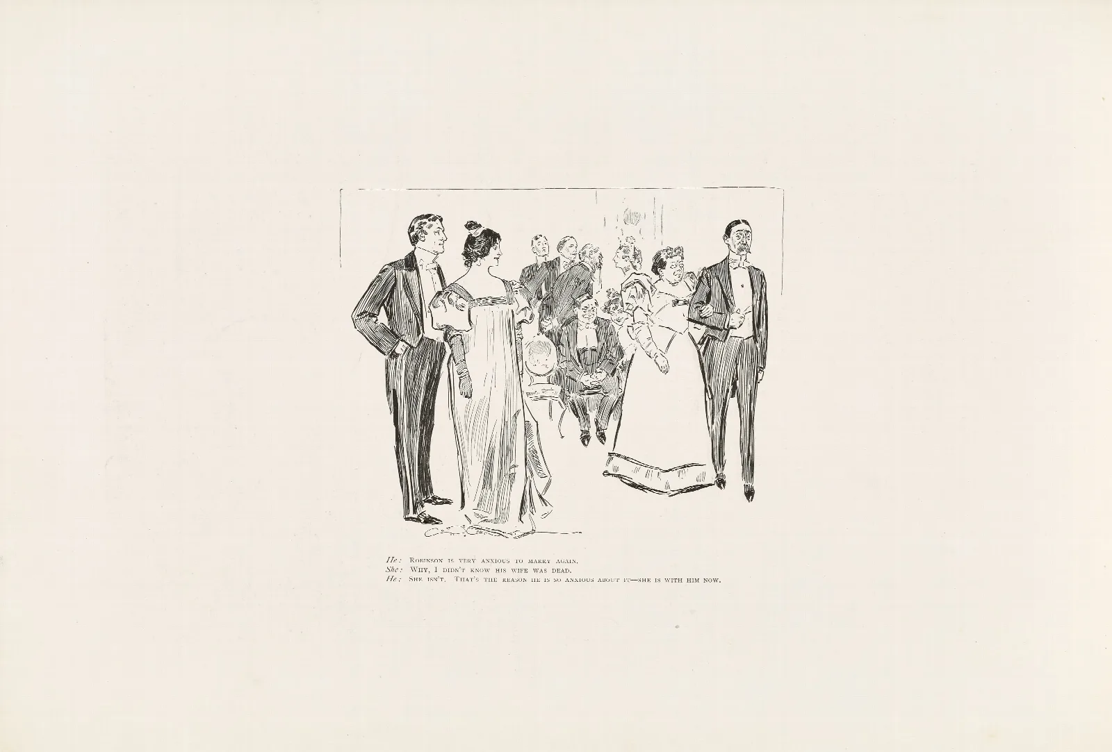 He Robinson Is Very Anxious To Marry Again Wall Art by Charles Dana Gibson - Canvas Print