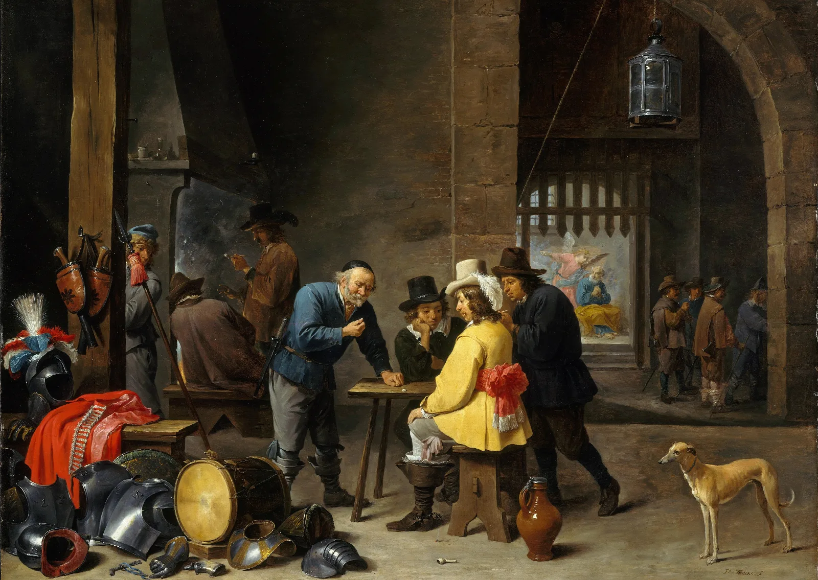 Guardroom With The Deliverance Of Saint Peter Wall Art by David Teniers The Younger - Canvas Print