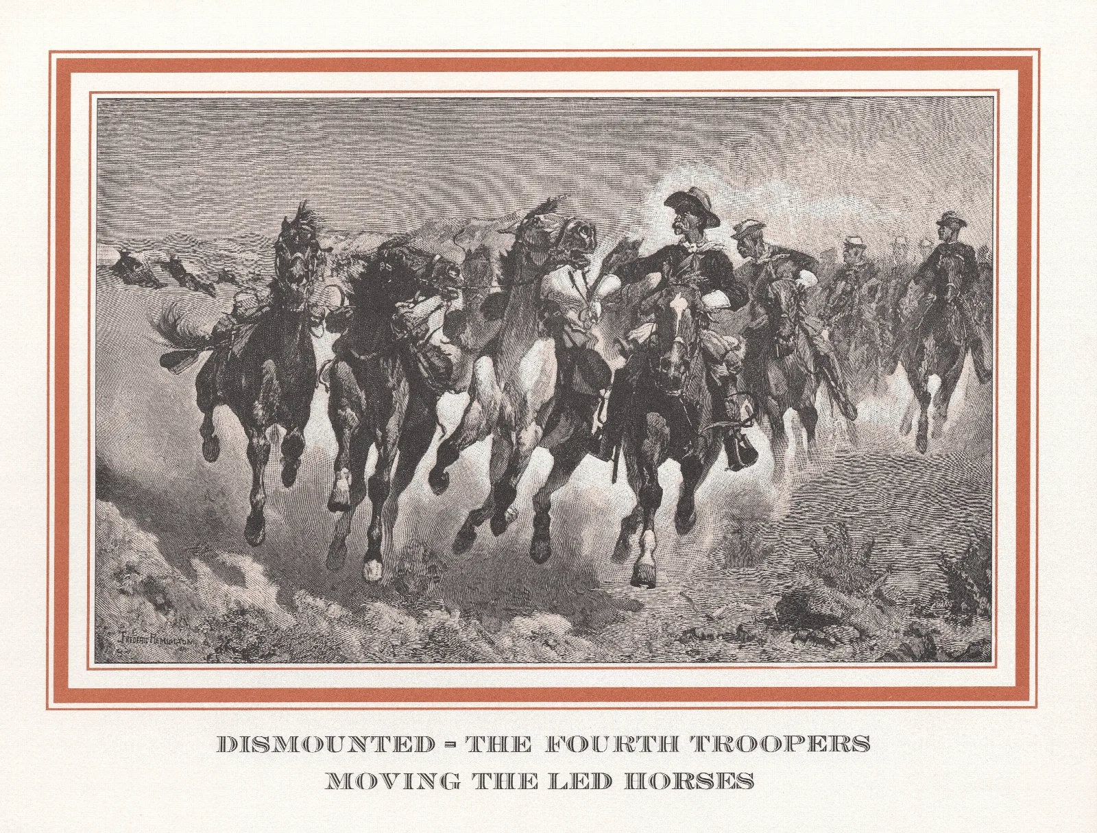 Dismounted The Fourth Troopers Moving The Led Horses Wall Art by Frederic Remington - Canvas Print