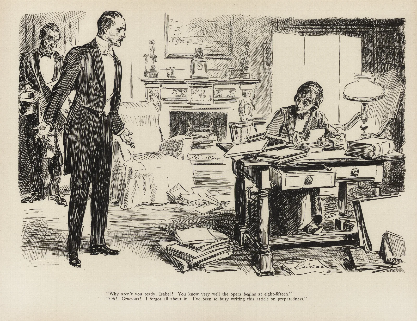 Why Arent You Ready Isabel Wall Art by Charles Dana Gibson - Canvas Print