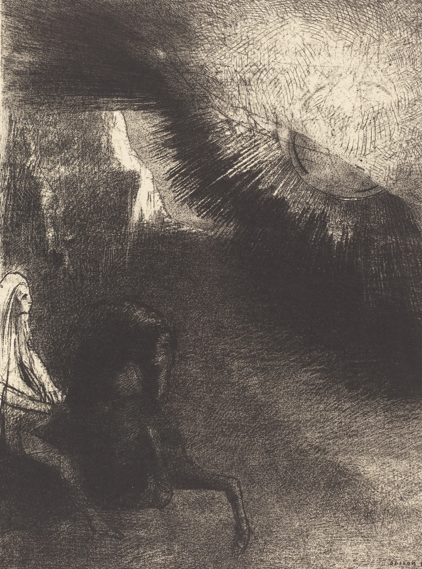Pelerin Du Monde Sublunaire Pilgrim Of The Sublunary World Wall Art by Odilon Redon - Canvas Print