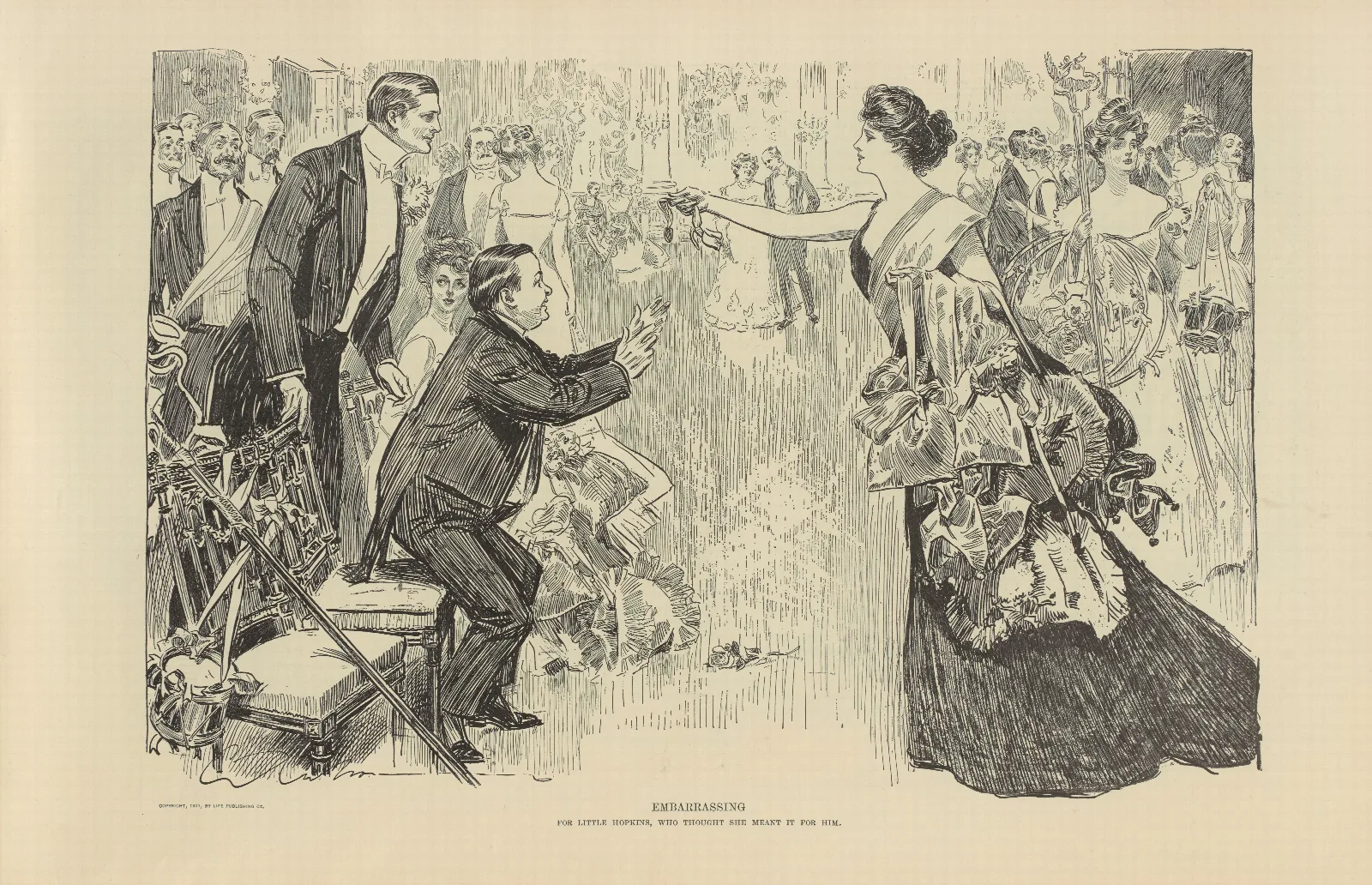 Embarrassing Wall Art by Charles Dana Gibson - Canvas Print