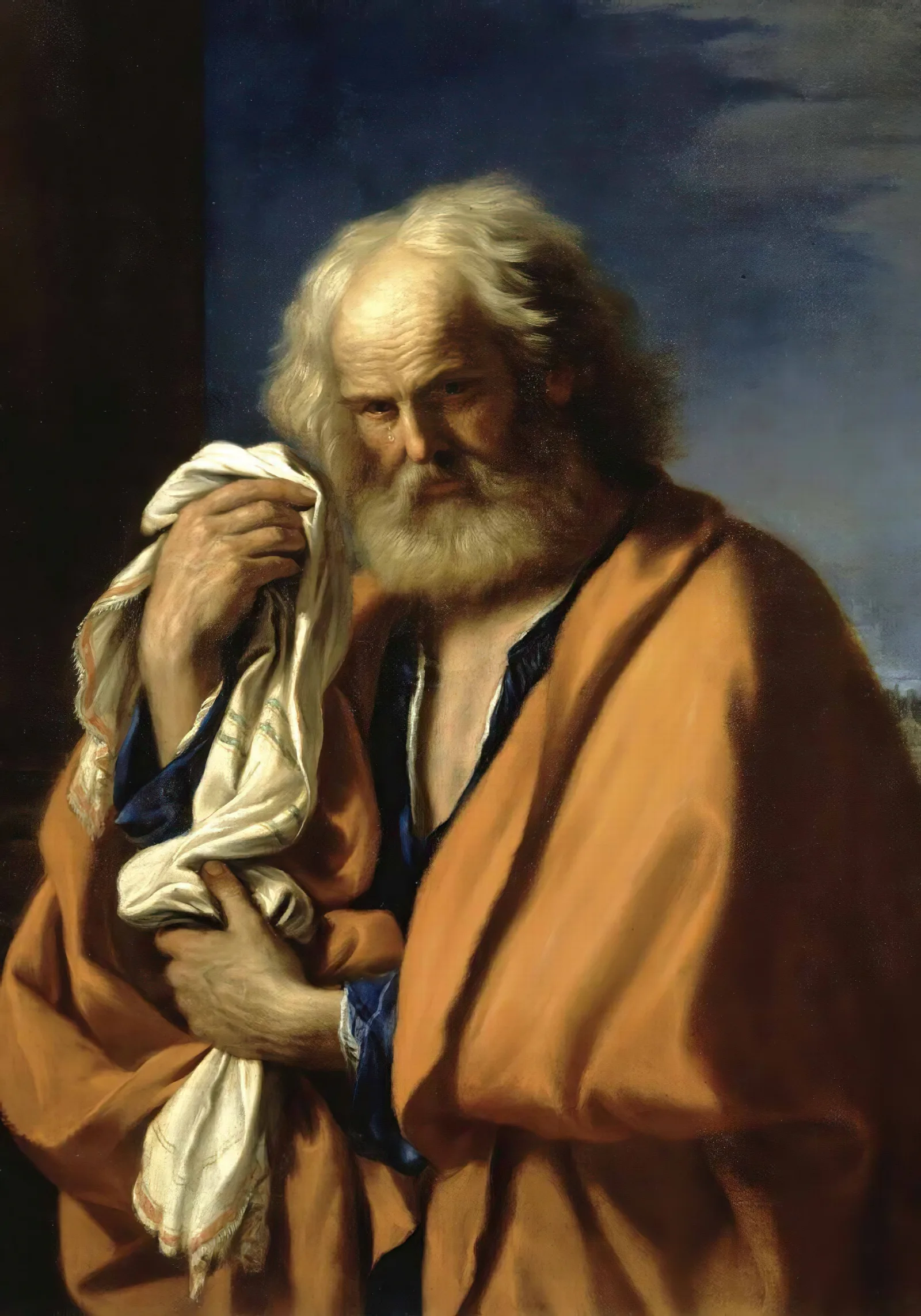 Saint Peter Penitent 2 Wall Art by Guercino - Canvas Print