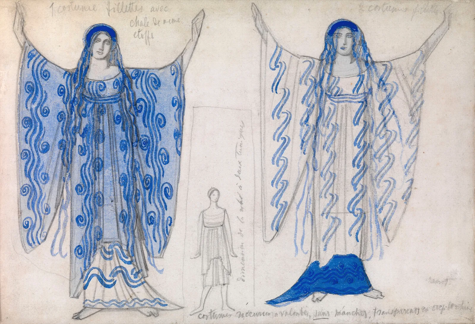 Costume Design For Phaedra Wall Art by Léon Bakst - Canvas Print