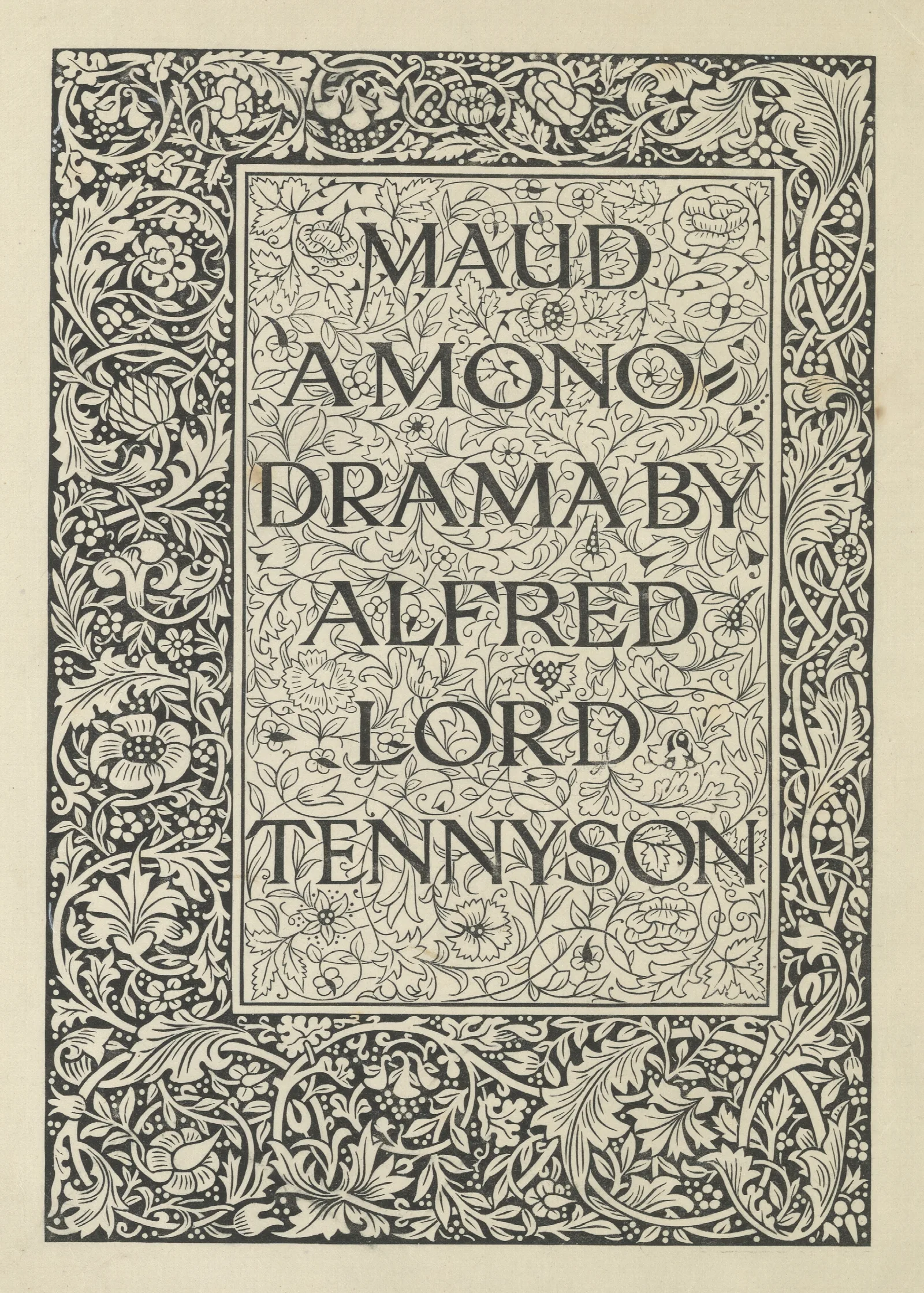 Maud Amono Drama By Alfred Lord Tennyson Titlepage Wall Art by Sir Edward Coley Burne-Jones - Canvas Print