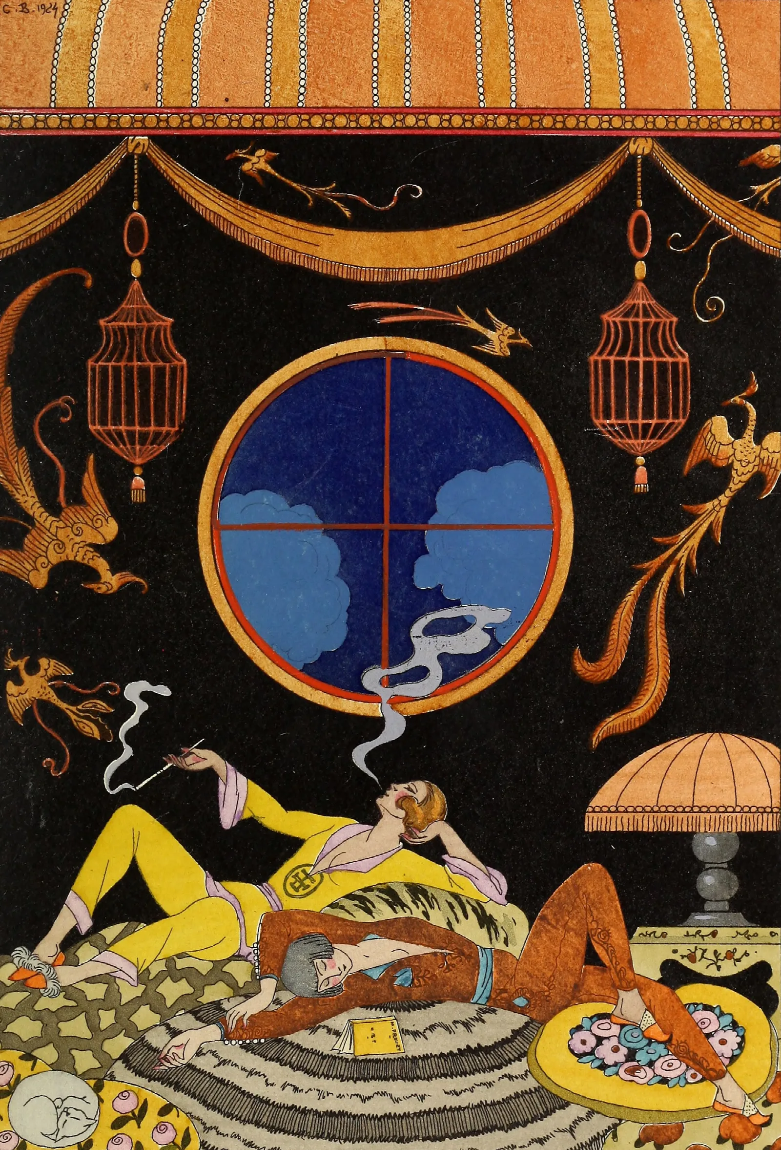 Falbalas Et Fanfreluches La Paresse Laziness Wall Art by George Barbier - Canvas Print