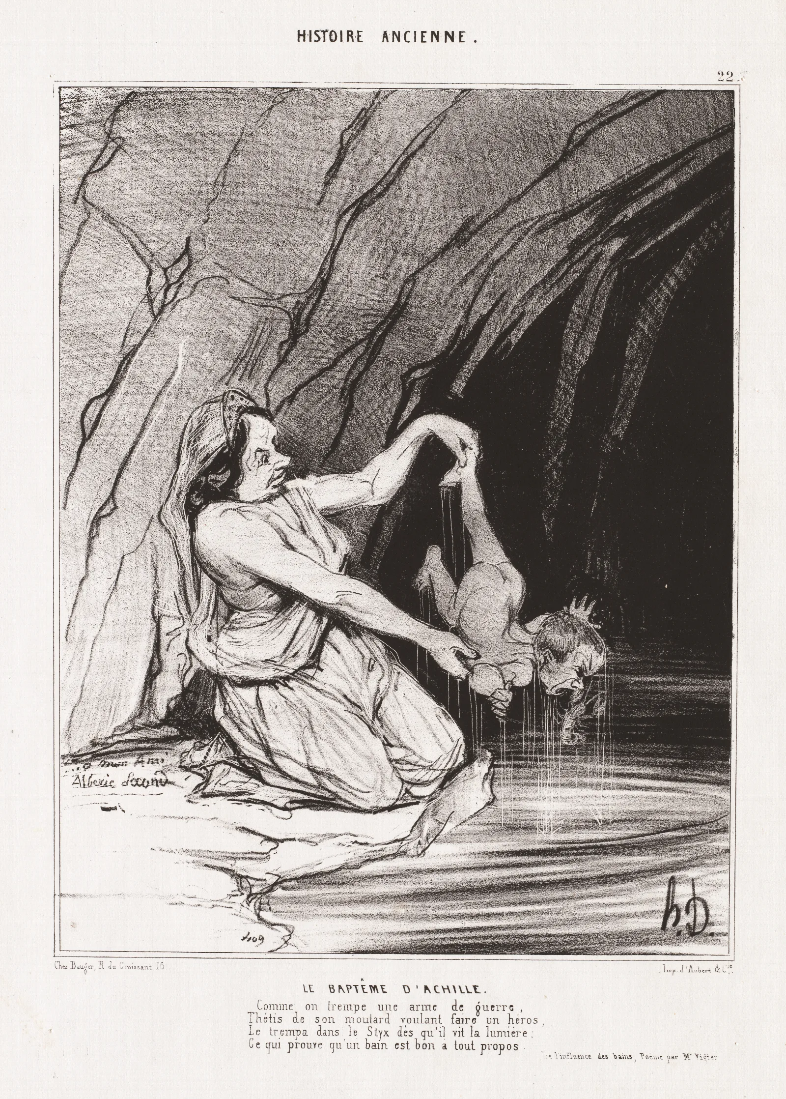 The Baptism Of Achilles Wall Art by Honoré Daumier - Canvas Print
