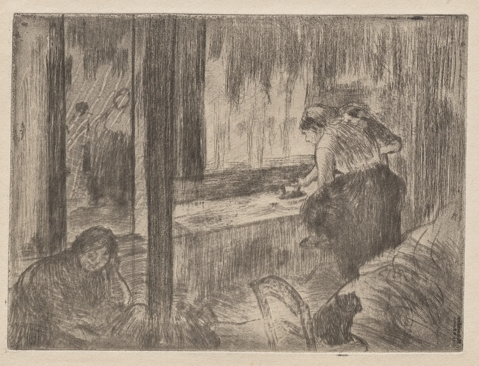 The Laundresses 3 Wall Art by Edgar Degas - Canvas Print