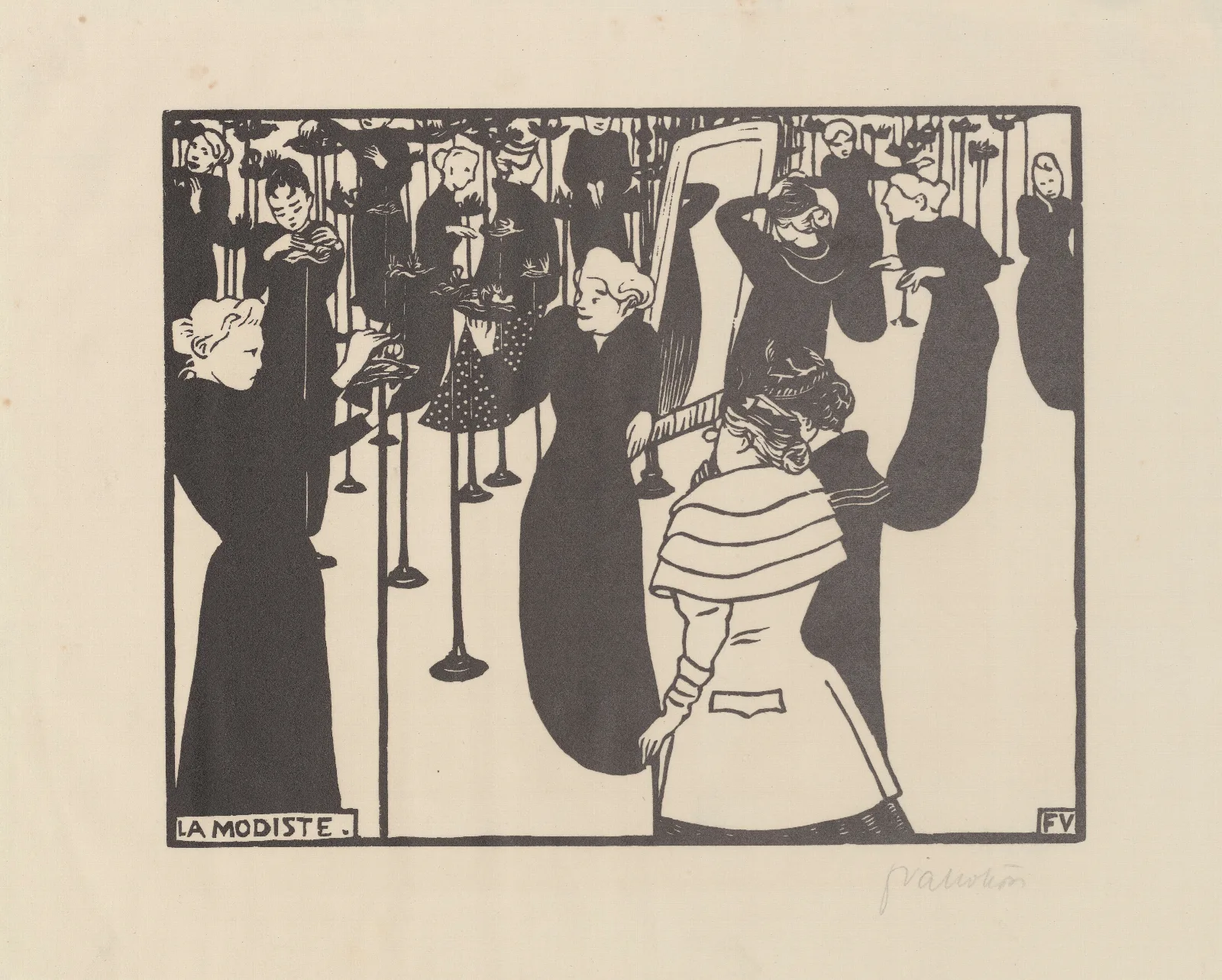 La Modiste Wall Art by Félix Vallotton - Canvas Print