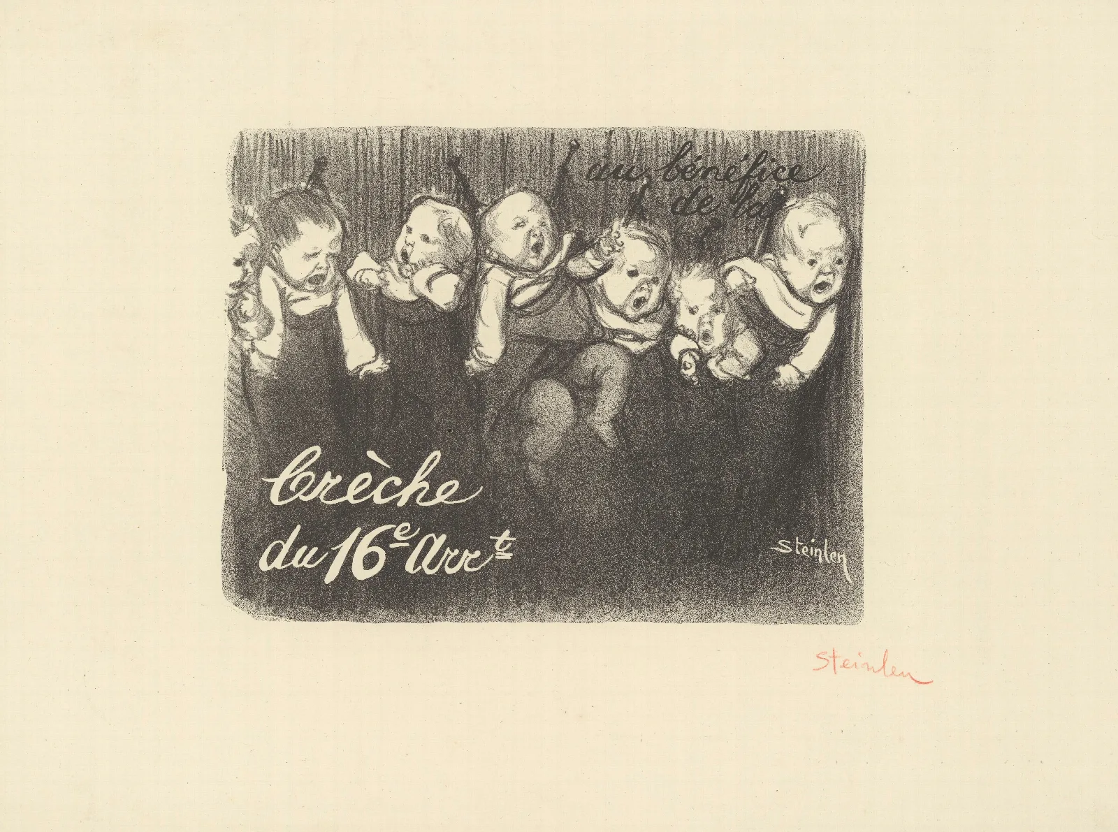 Au Benefice De La Creche Du 16e Arr T Wall Art by Théophile Alexandre Steinlen - Canvas Print