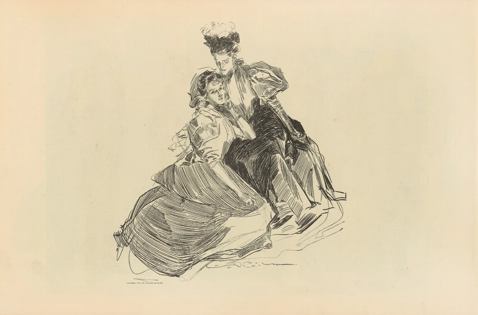 Illustration 252 by Charles Dana Gibson Wall Art by Charles Dana Gibson - Canvas Print