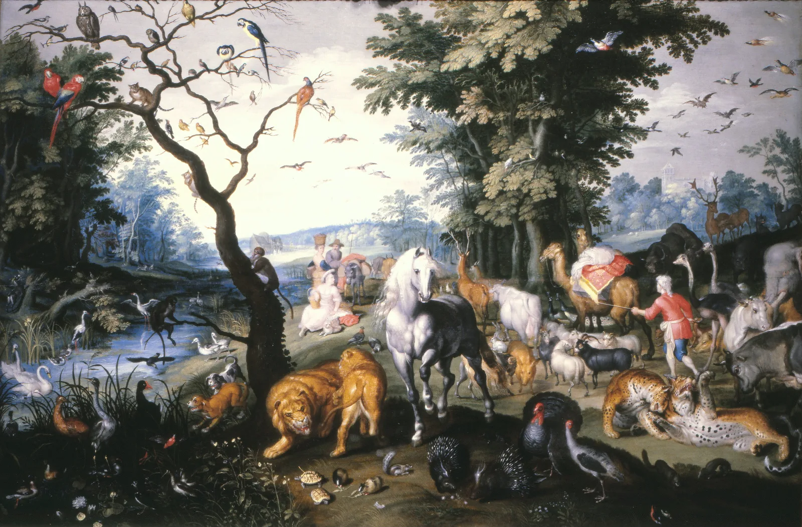 The Animals Entering Noahs Ark 2 Wall Art by Jan Brueghel the Younger - Canvas Print