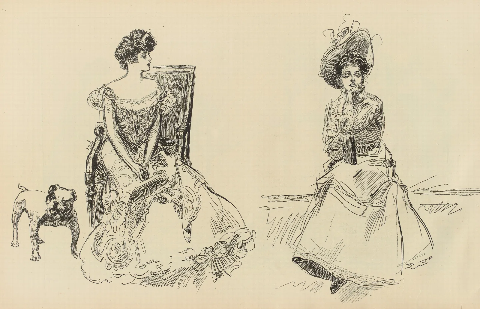 Illustration 286 by Charles Dana Gibson Wall Art by Charles Dana Gibson - Canvas Print