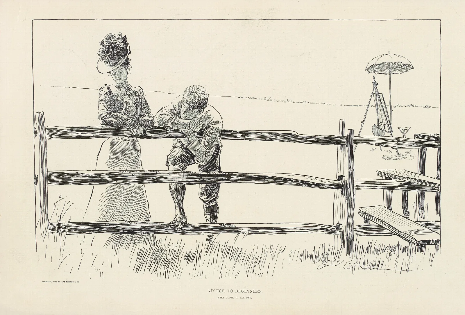 Advice To Beginners Wall Art by Charles Dana Gibson - Canvas Print