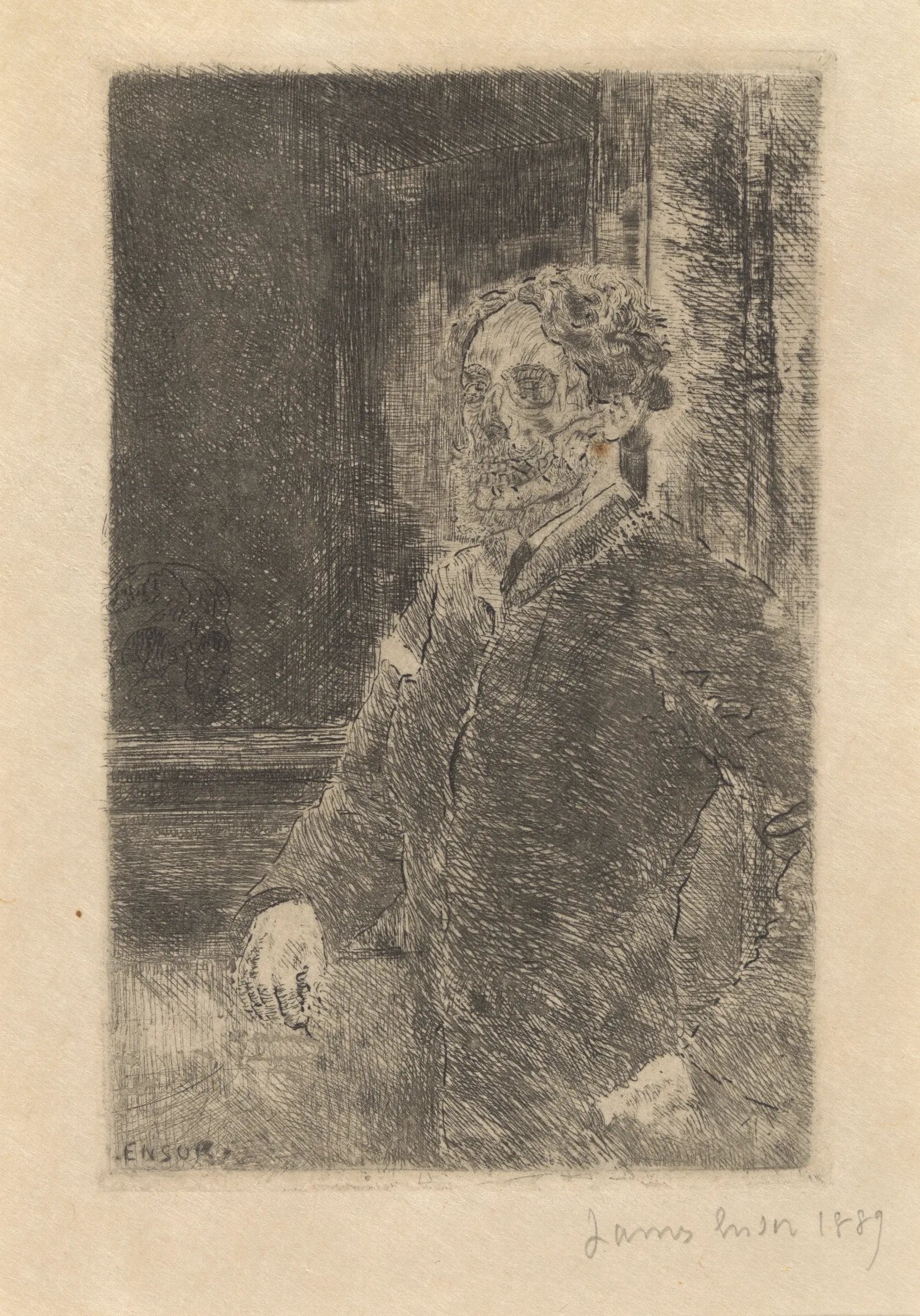 Mijn Portret Met Doodshoofd Wall Art by James Ensor - Canvas Print