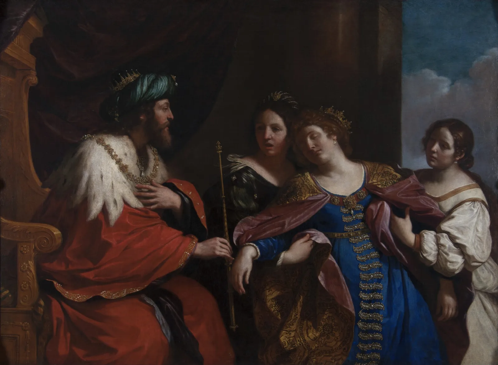 Esther Before Ahasuerus 5 Wall Art by Guercino - Canvas Print