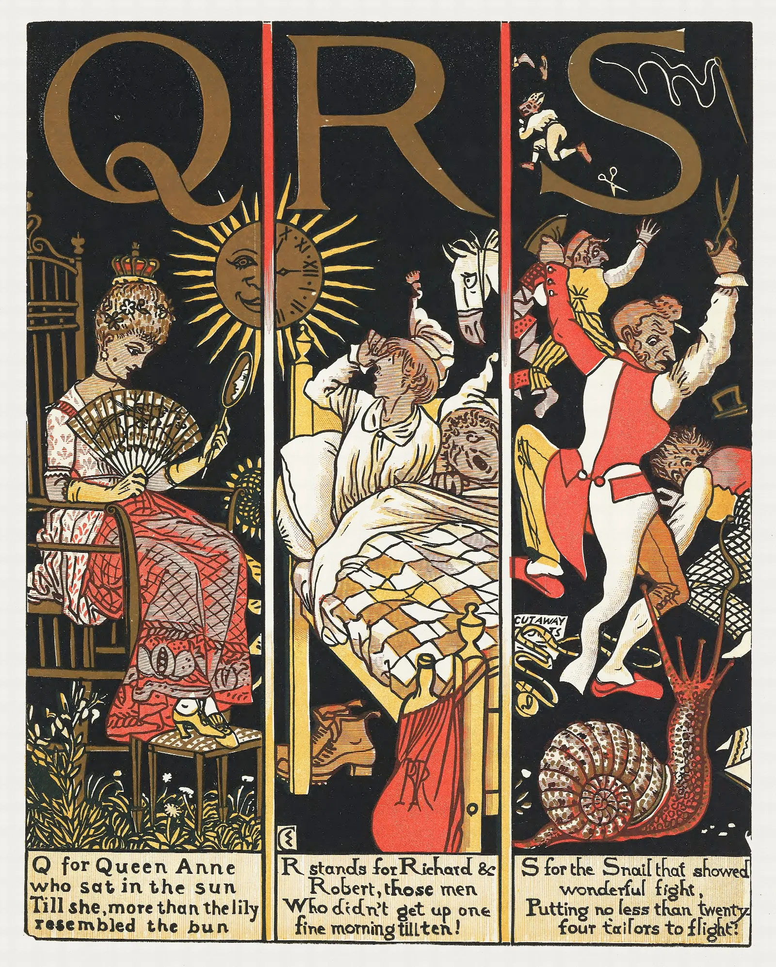 The Absurd A B C Pl 5 Wall Art by Walter Crane - Canvas Print
