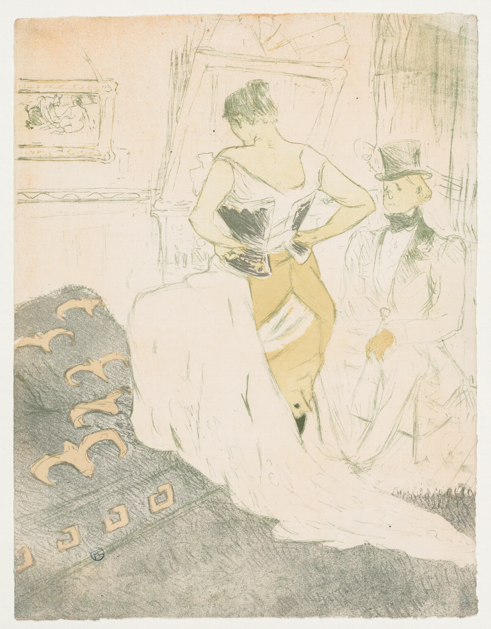 Elles Woman In A Corset Wall Art by Henri de Toulouse-Lautrec - Canvas Print