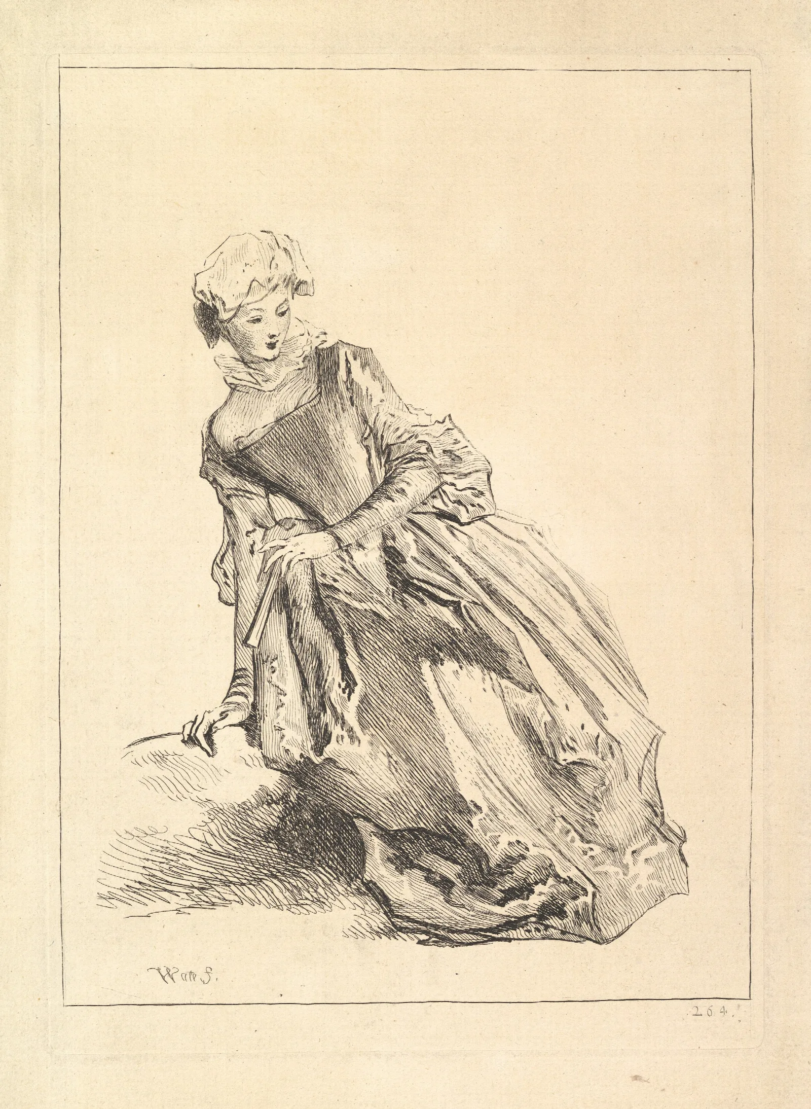 Woman Leaning To Left Wall Art by François Boucher - Canvas Print