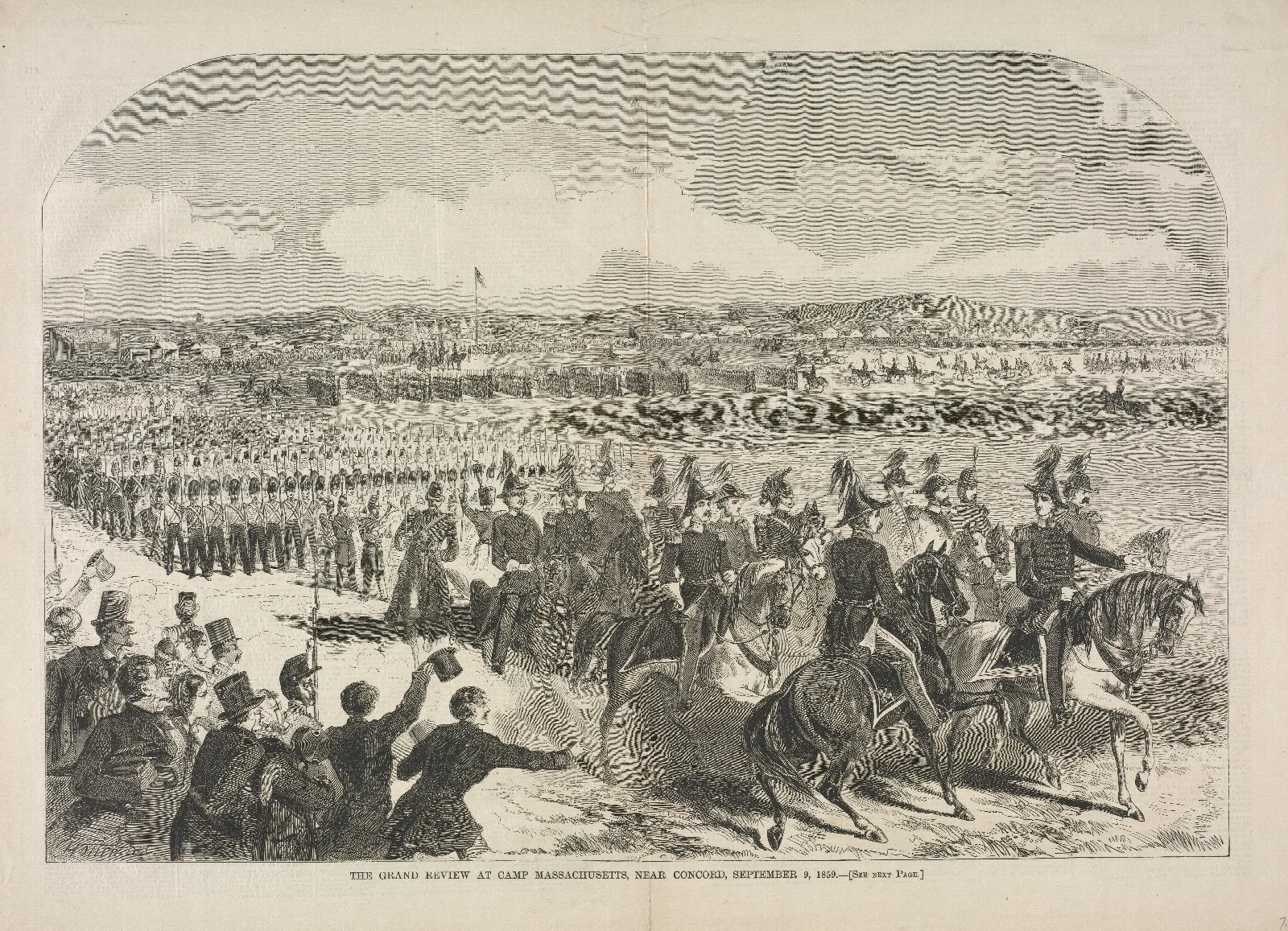 The Grand Review At Camp Massachusetts Near Concord September 9 1859 Wall Art by Winslow Homer - Canvas Print