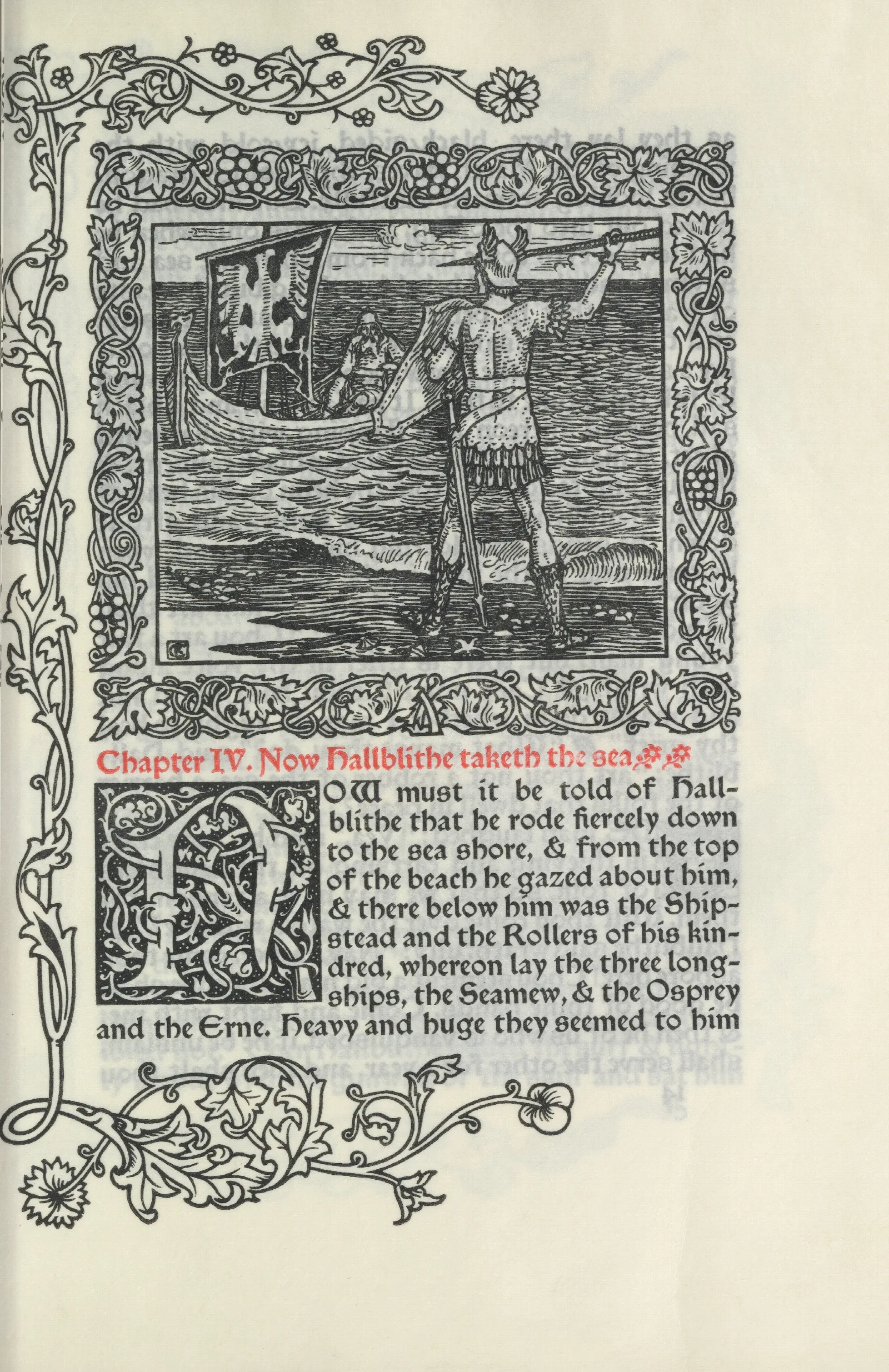 Chapter Iv Now Hallblithe Taketh The Sea Wall Art by Walter Crane - Canvas Print