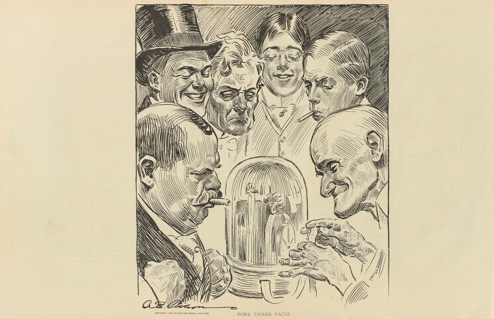 Some Ticker Faces Wall Art by Charles Dana Gibson - Canvas Print