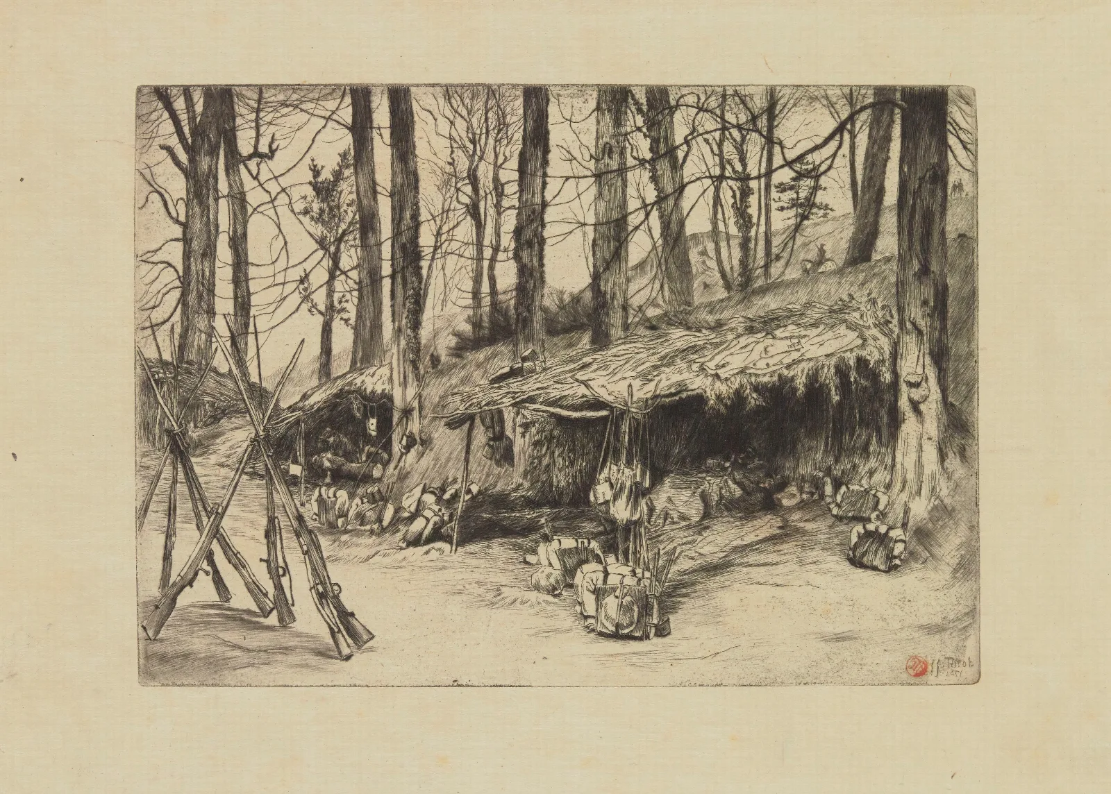 Le Campement Parc Dissy Souvenir Du Siege De Paris Wall Art by James Tissot - Canvas Print