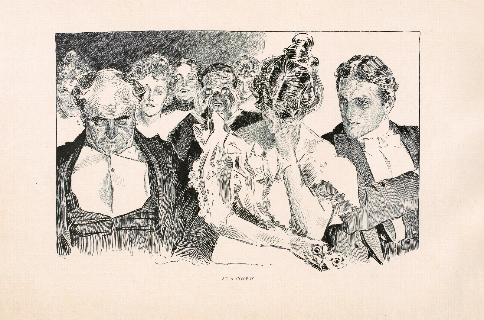 At A Comedy Wall Art by Charles Dana Gibson - Canvas Print