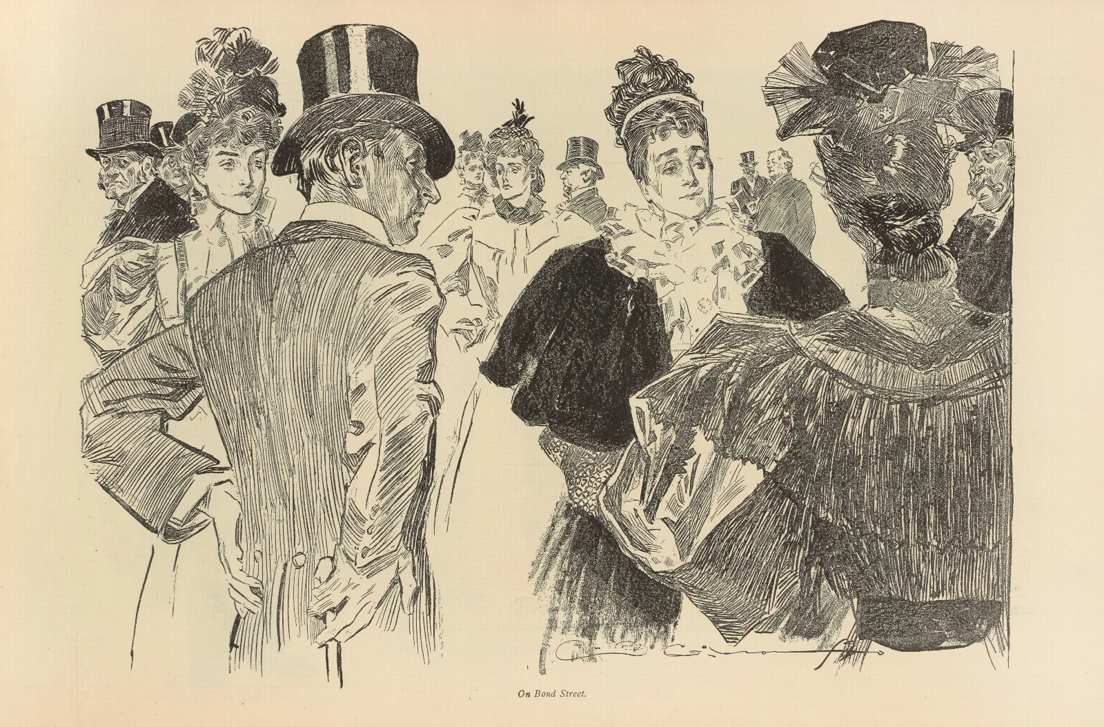 On Bond Street 2 Wall Art by Charles Dana Gibson - Canvas Print