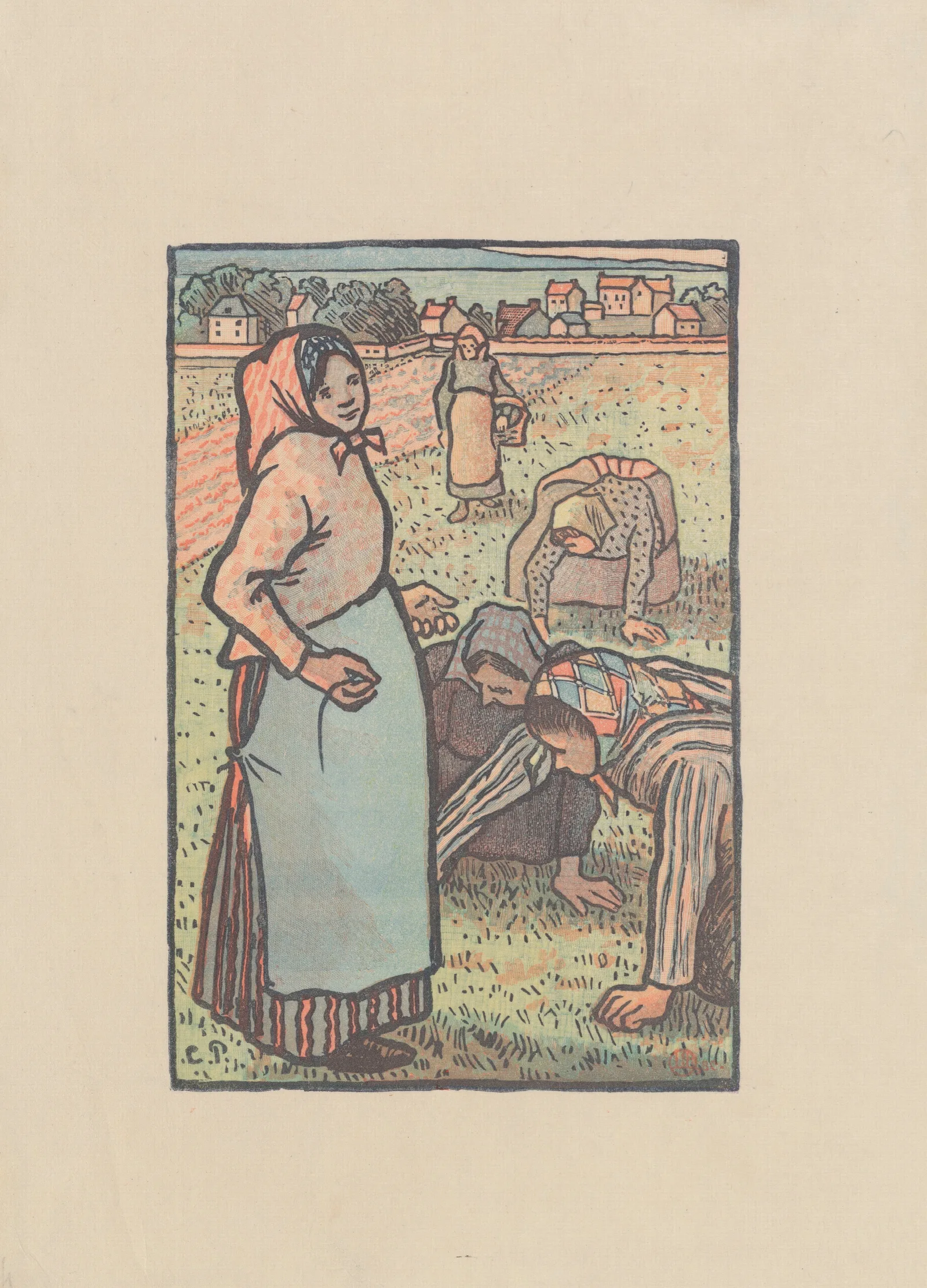 Les Sarcleuses Wall Art by Camille Pissarro - Canvas Print