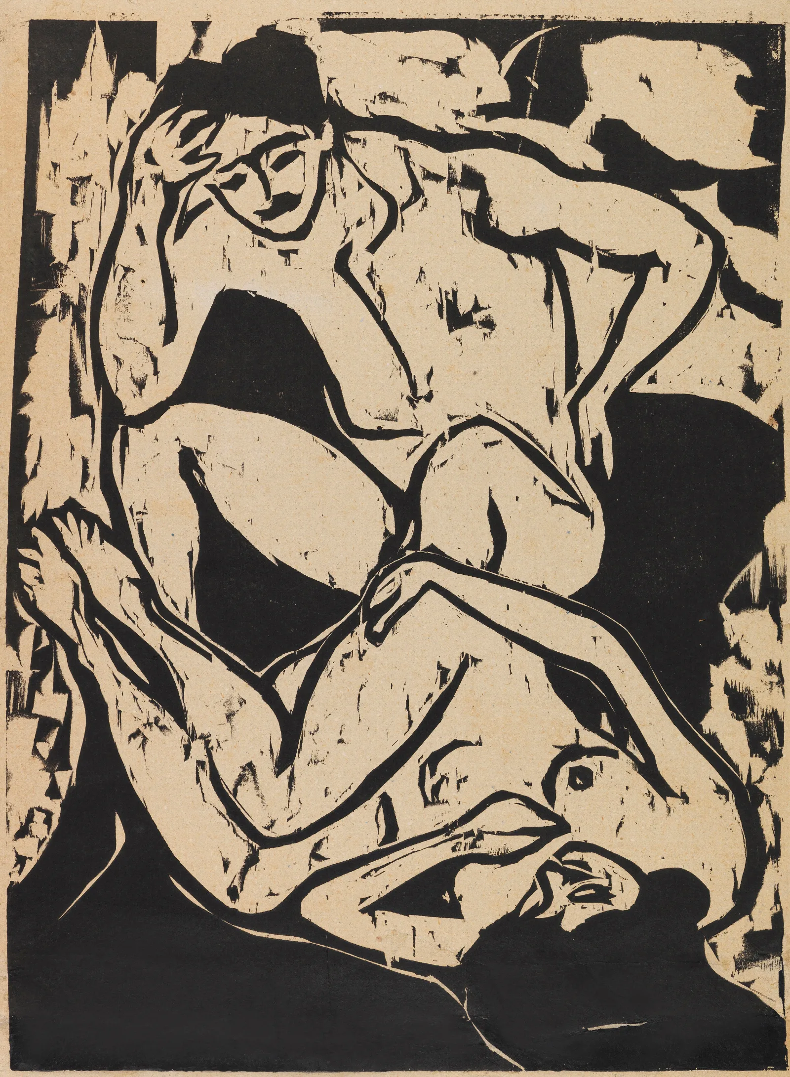 Nacktes Paar Auf Einem Kanapee Wall Art by Ernst Ludwig Kirchner - Canvas Print