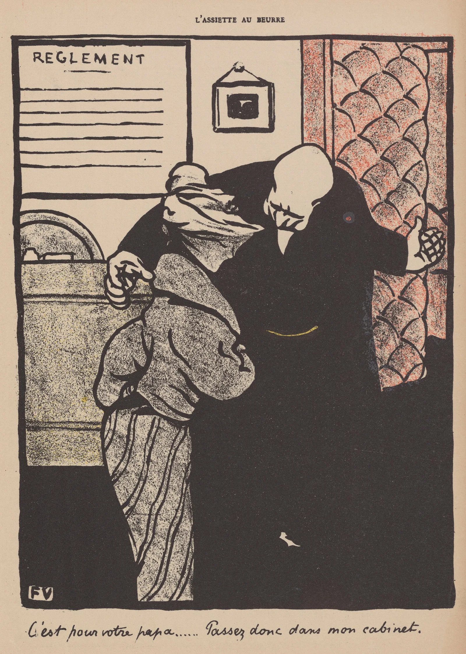 Cest Pour Votre Papa Passez Donc Dans Mon Cabinet Wall Art by Félix Vallotton - Canvas Print