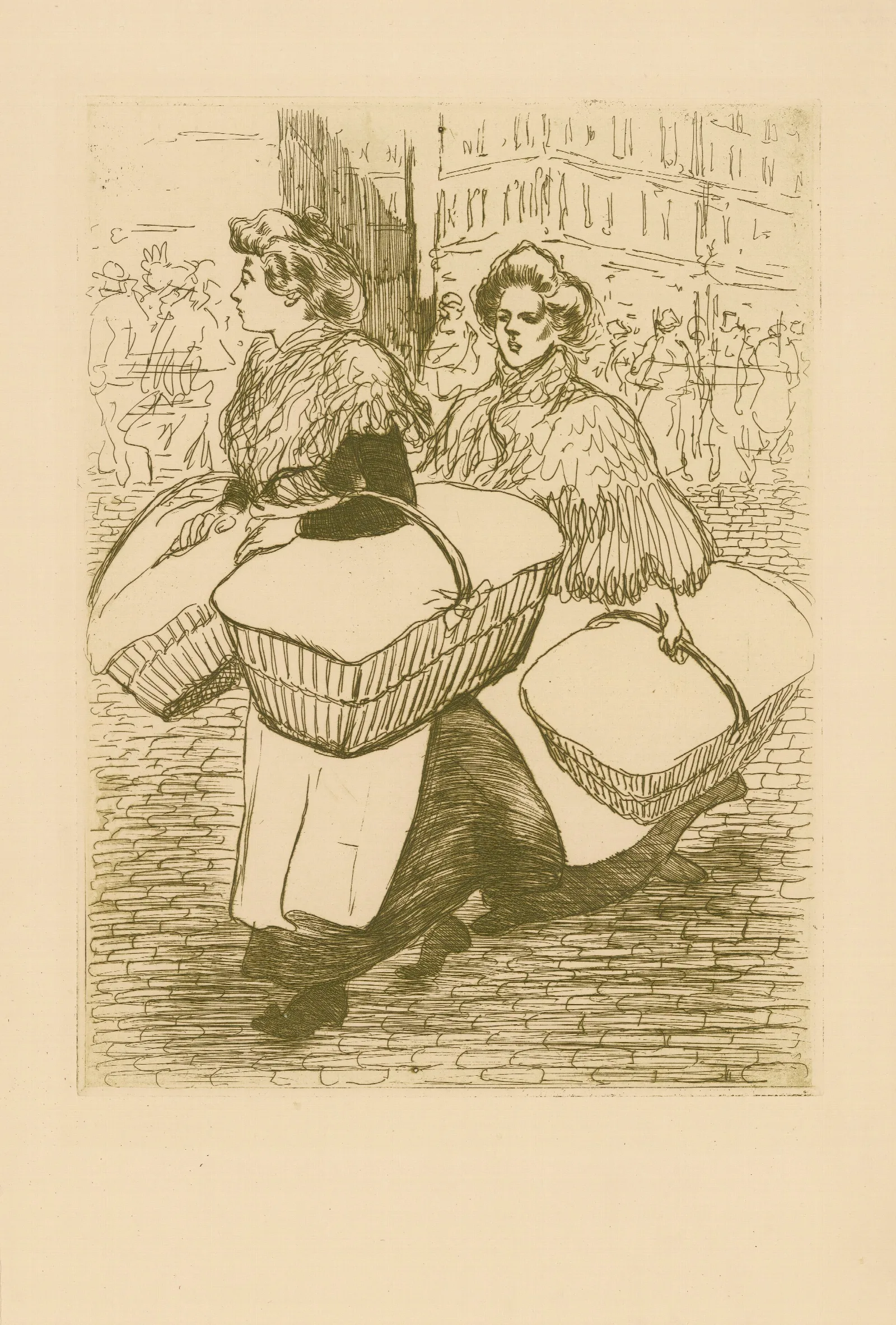Blanchisseuses Reportant Louvrage 4 Wall Art by Théophile Alexandre Steinlen - Canvas Print