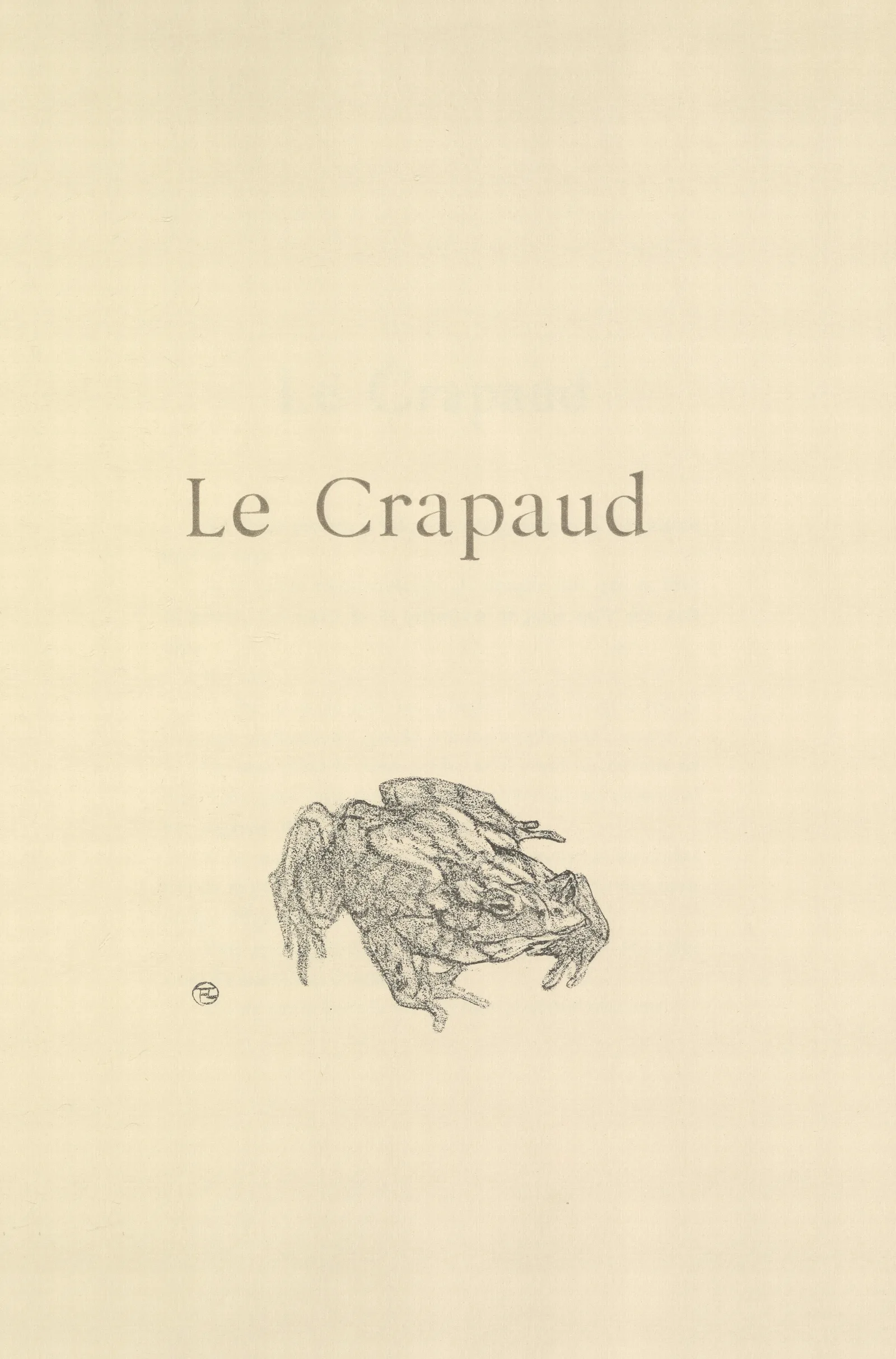 Le Crapaud Wall Art by Henri de Toulouse-Lautrec - Canvas Print