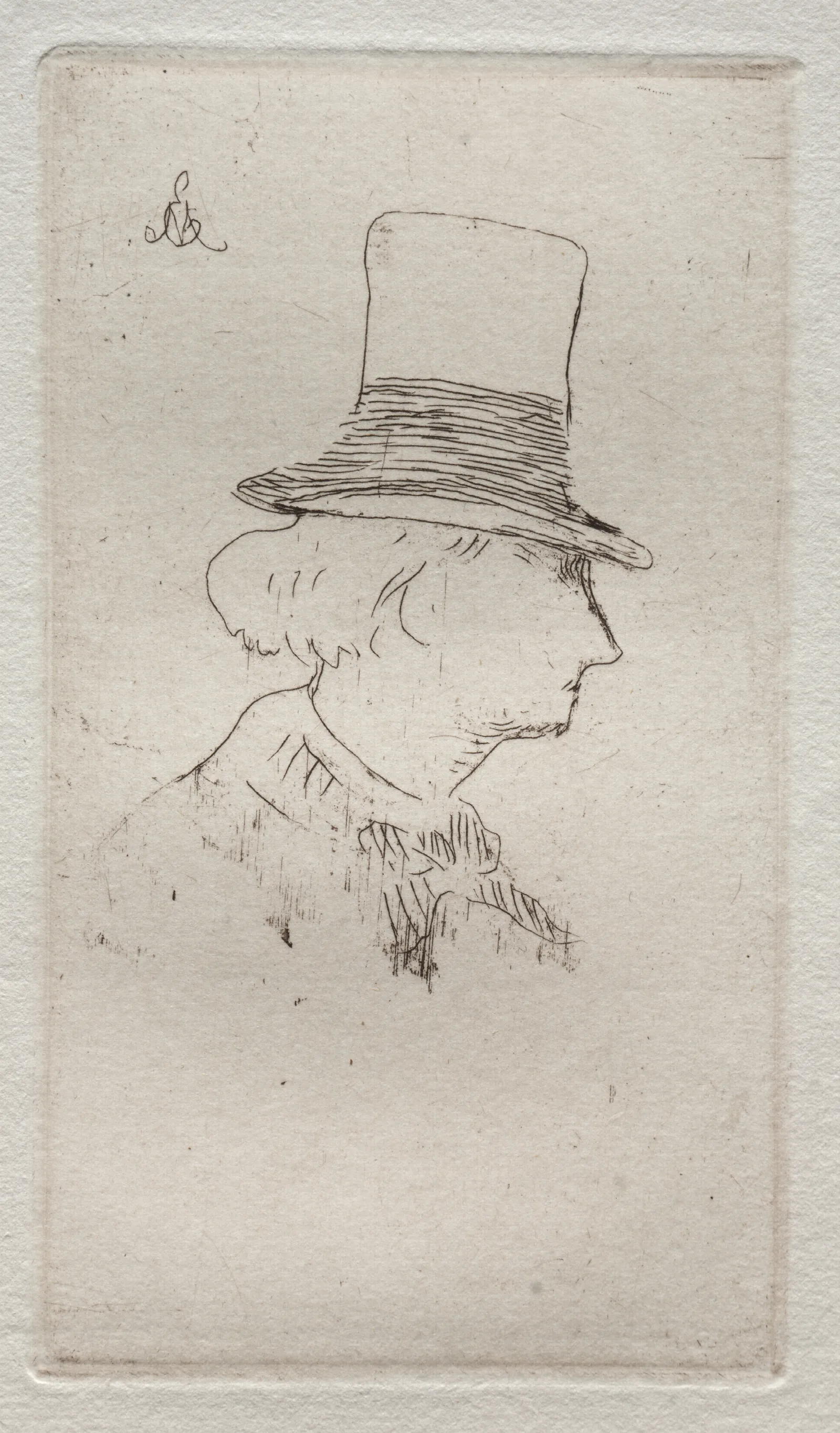 Profile Portrait Of Charles Baudelaire Wall Art by Édouard Manet - Canvas Print