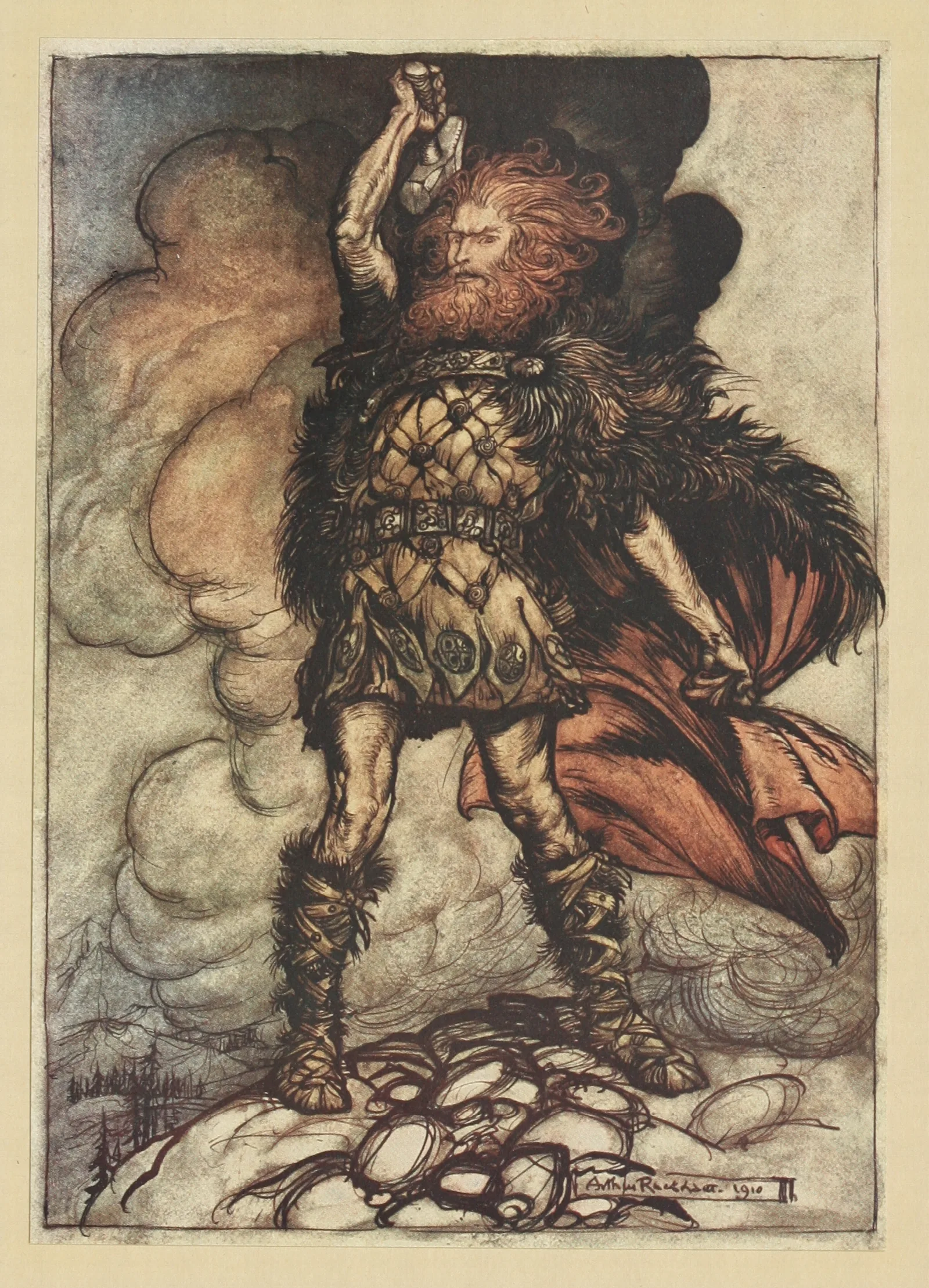 To My Hammers Swing Hitherward Sweep Vapours And Fogs Wall Art by Arthur Rackham - Canvas Print