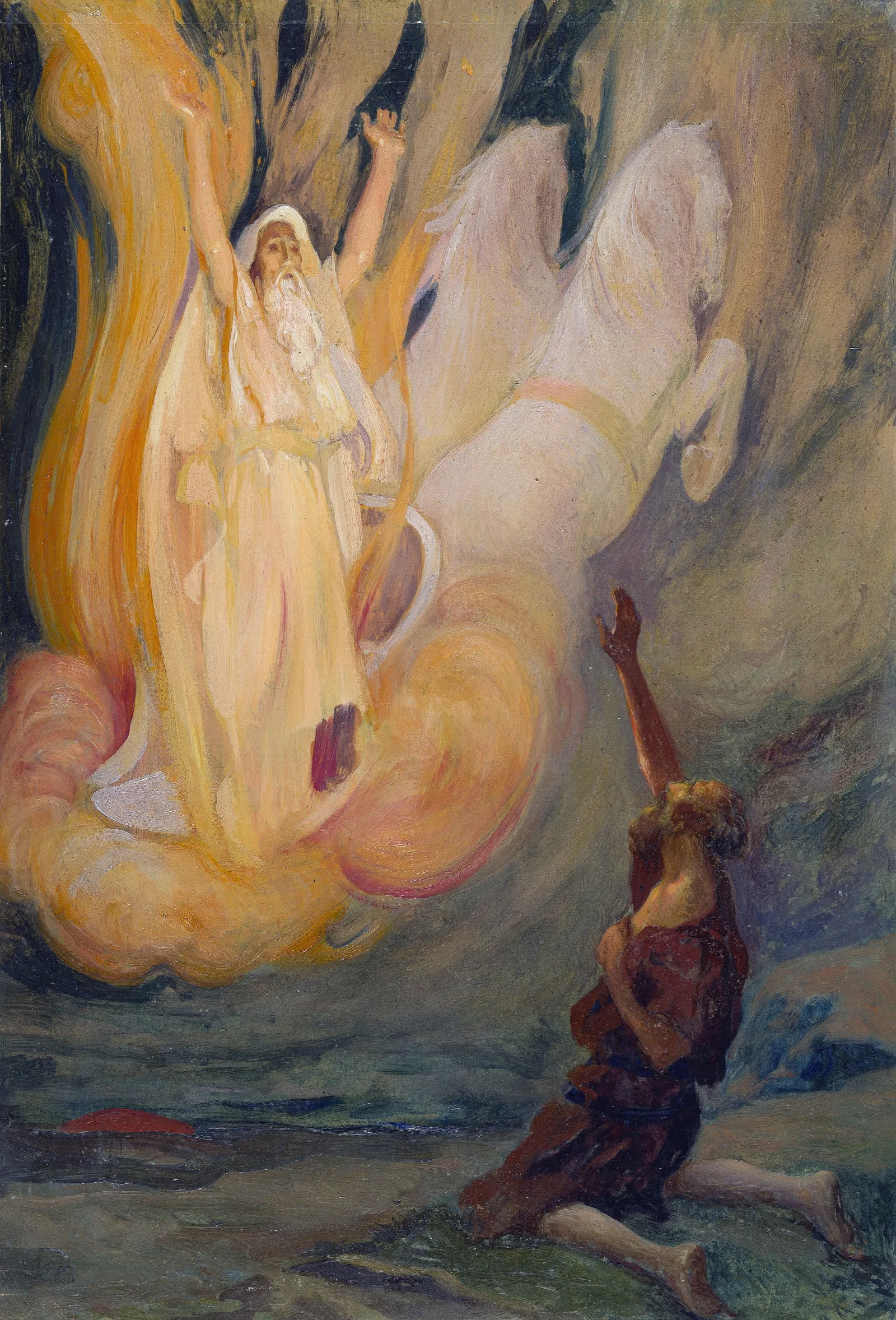 Elijah Ascends In A Chariot Of Fire Wall Art by James Tissot - Canvas Print