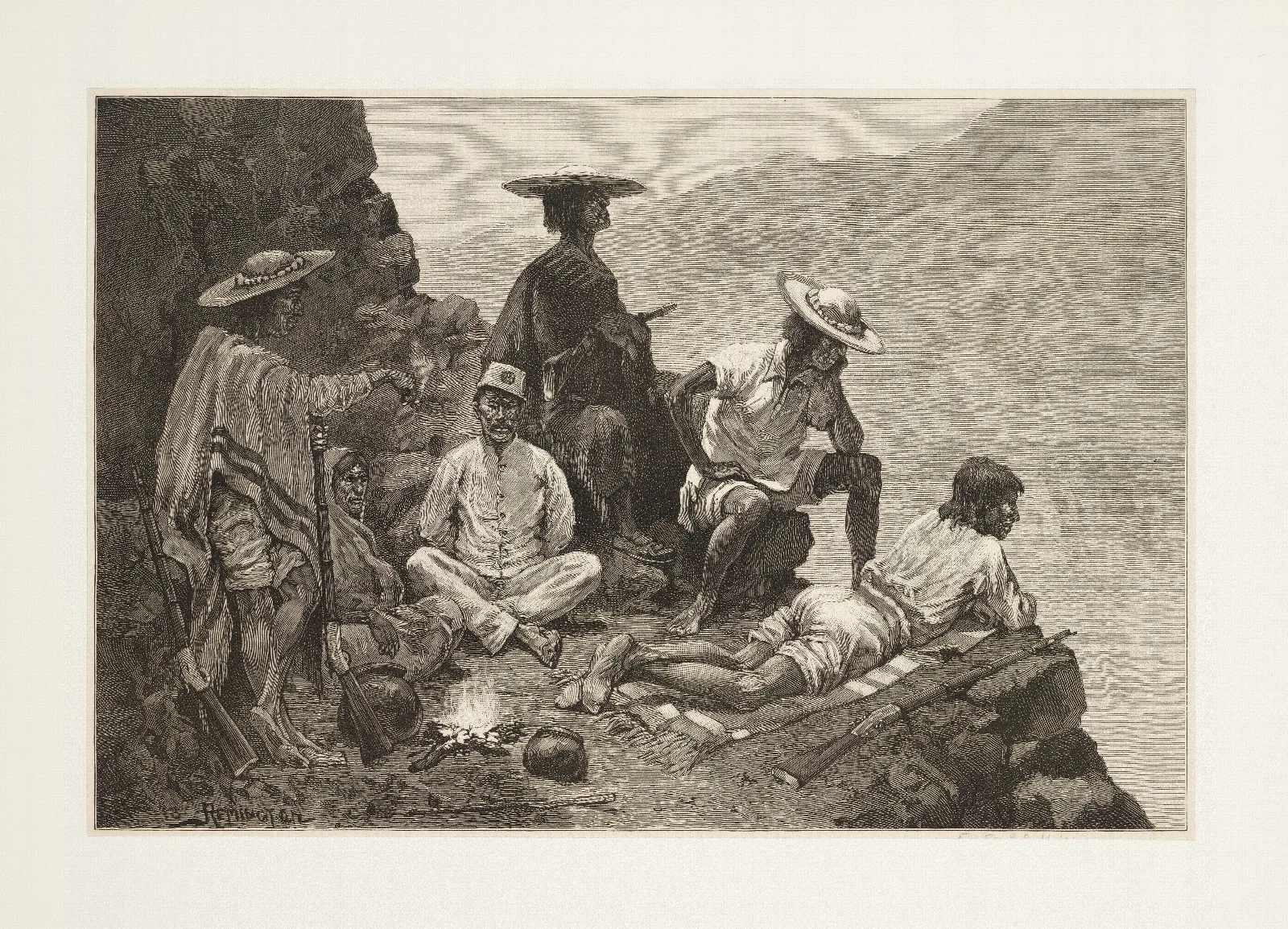 Yaqui Indian Refugees With Captive Mexican Soldier Wall Art by Frederic Remington - Canvas Print