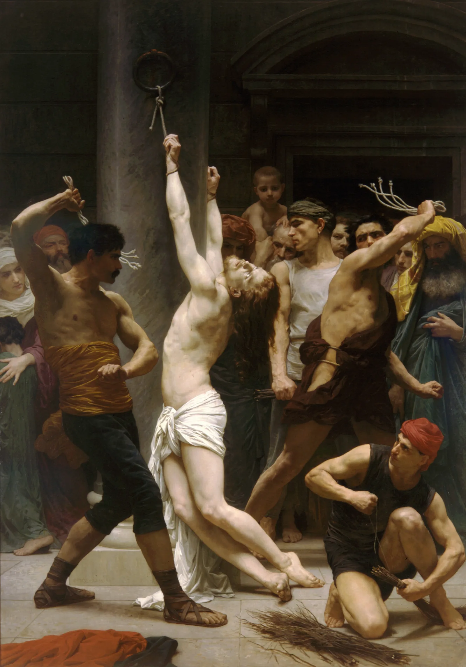 The Flagellation Of Our Lord Jesus Christ Wall Art by William Bouguereau - Canvas Print