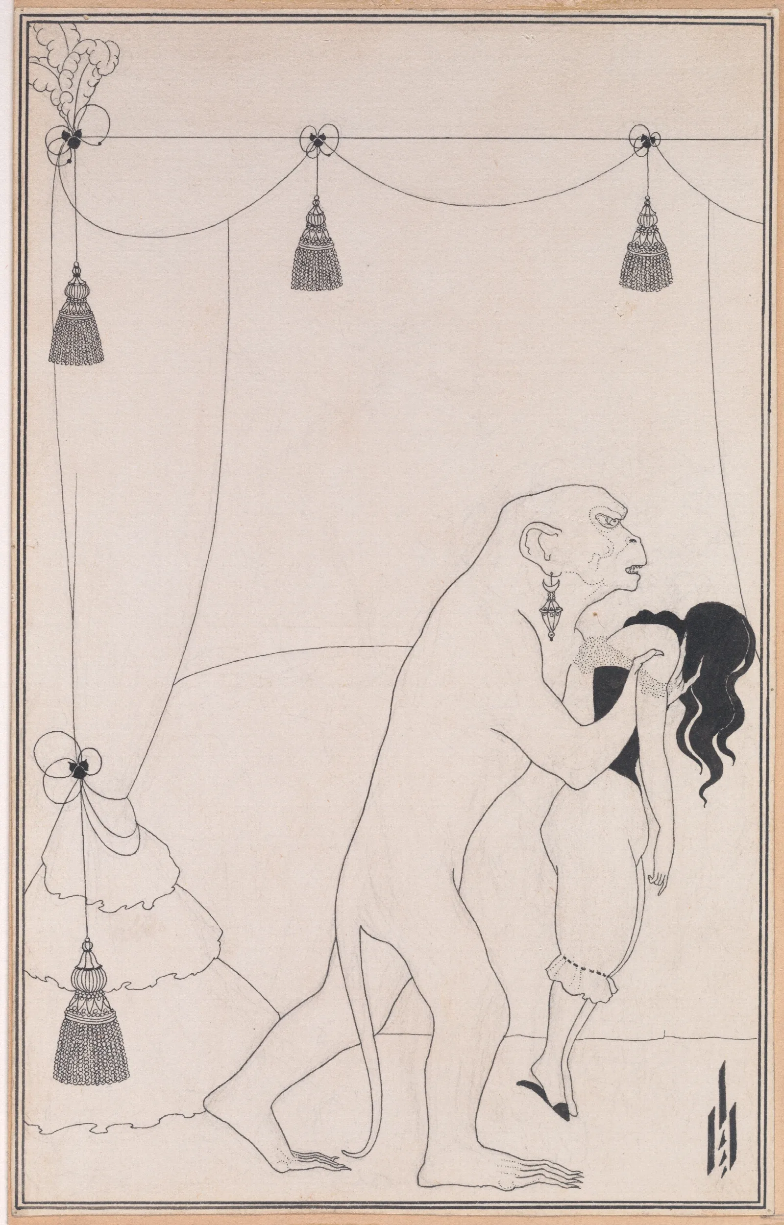 The Murders In The Rue Morgue For Edgar Allan Poes Tales Of Mystery And The Imagination Wall Art by Aubrey Vincent Beardsley - Canvas Print