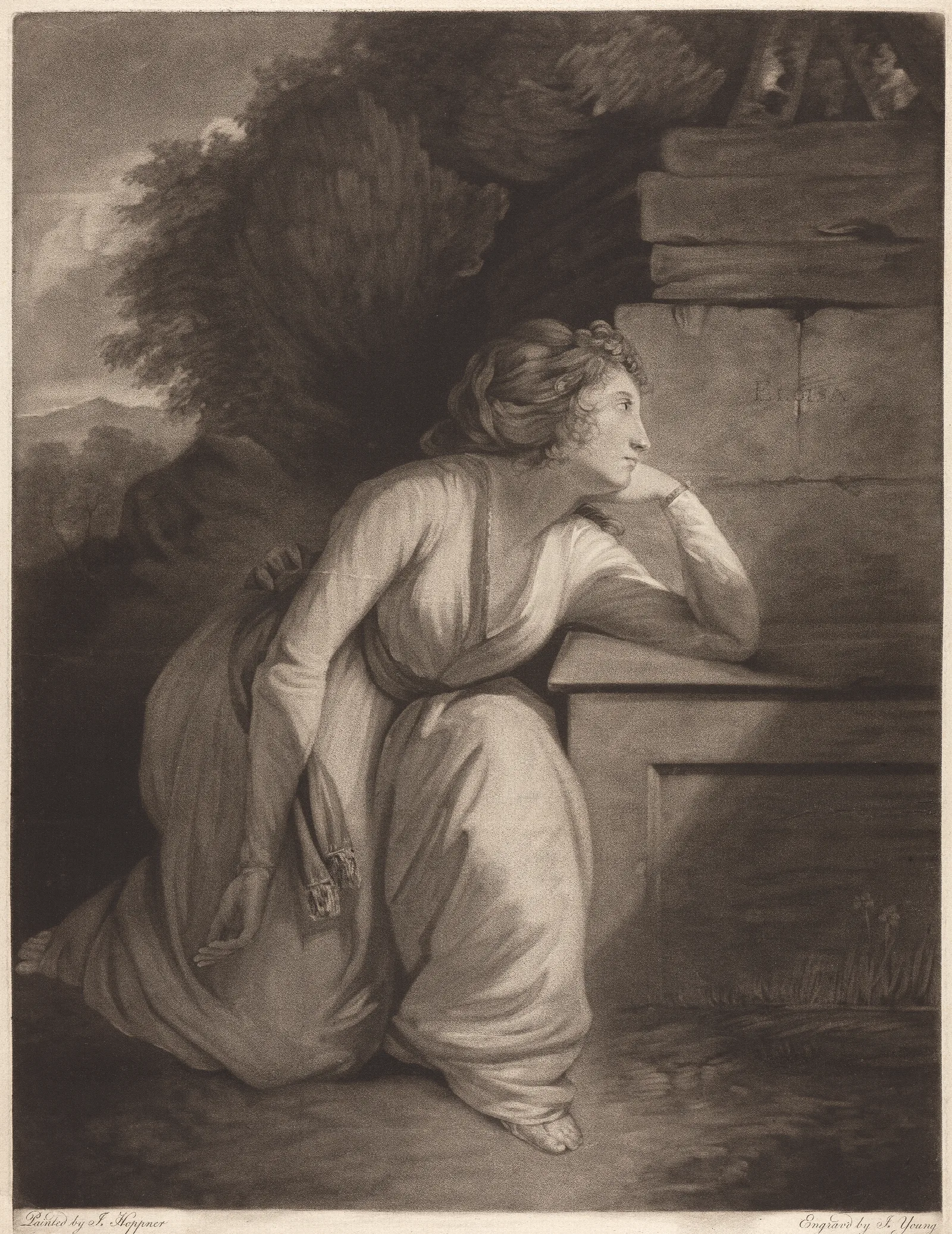 Clara At The Tomb Of Eloisa Wall Art by John Hoppner - Canvas Print