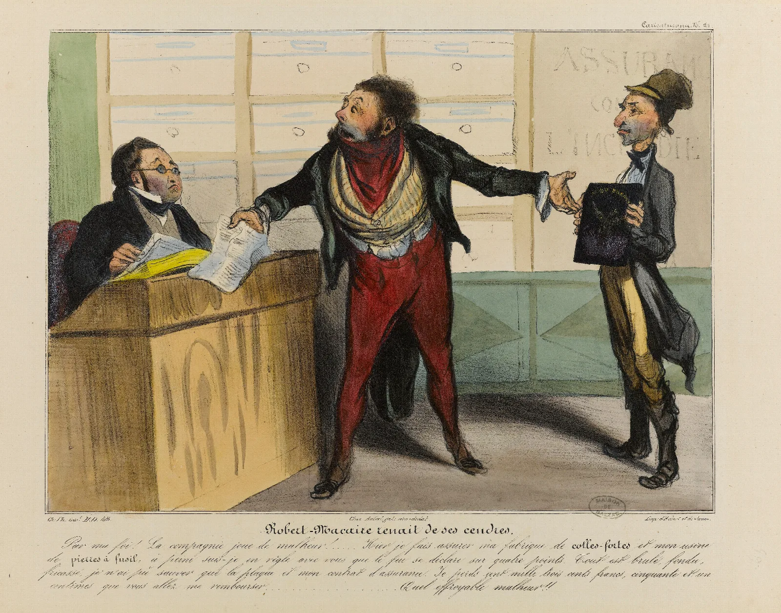 Robert Macaire Renait De Ses Cendres Wall Art by Honoré Daumier - Canvas Print