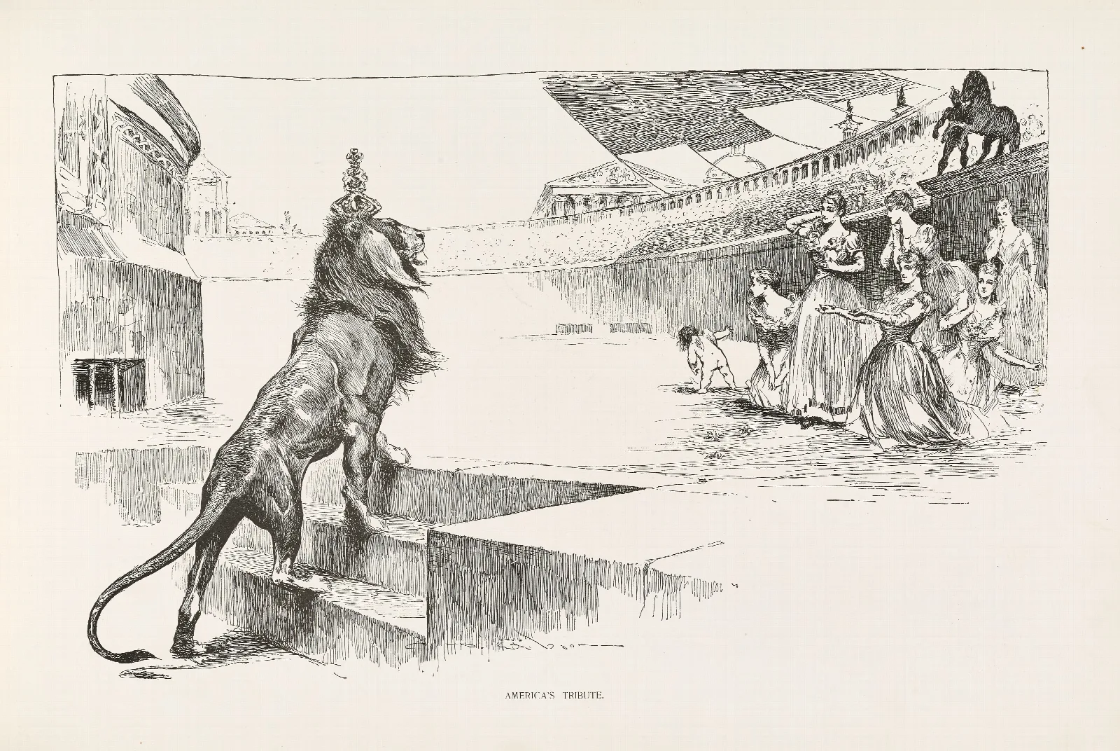 Americas Tribute Wall Art by Charles Dana Gibson - Canvas Print