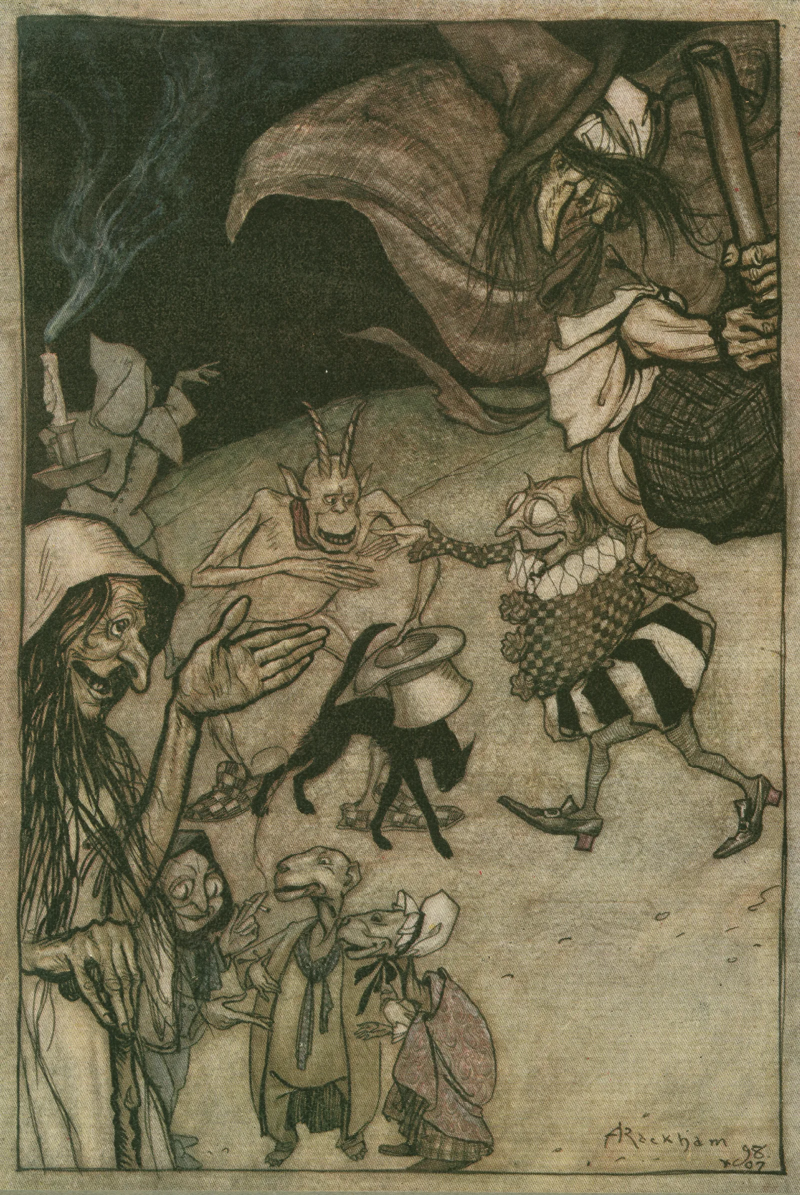 Witches And Warlocks Ghosts Goblins And Ghouls Wall Art by Arthur Rackham - Canvas Print