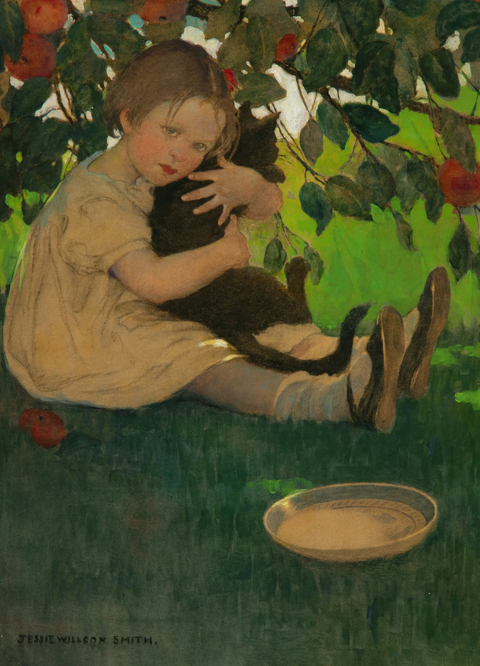 A Childs Book Of Old Verses Book Interior Wall Art by Jessie Willcox Smith - Canvas Print