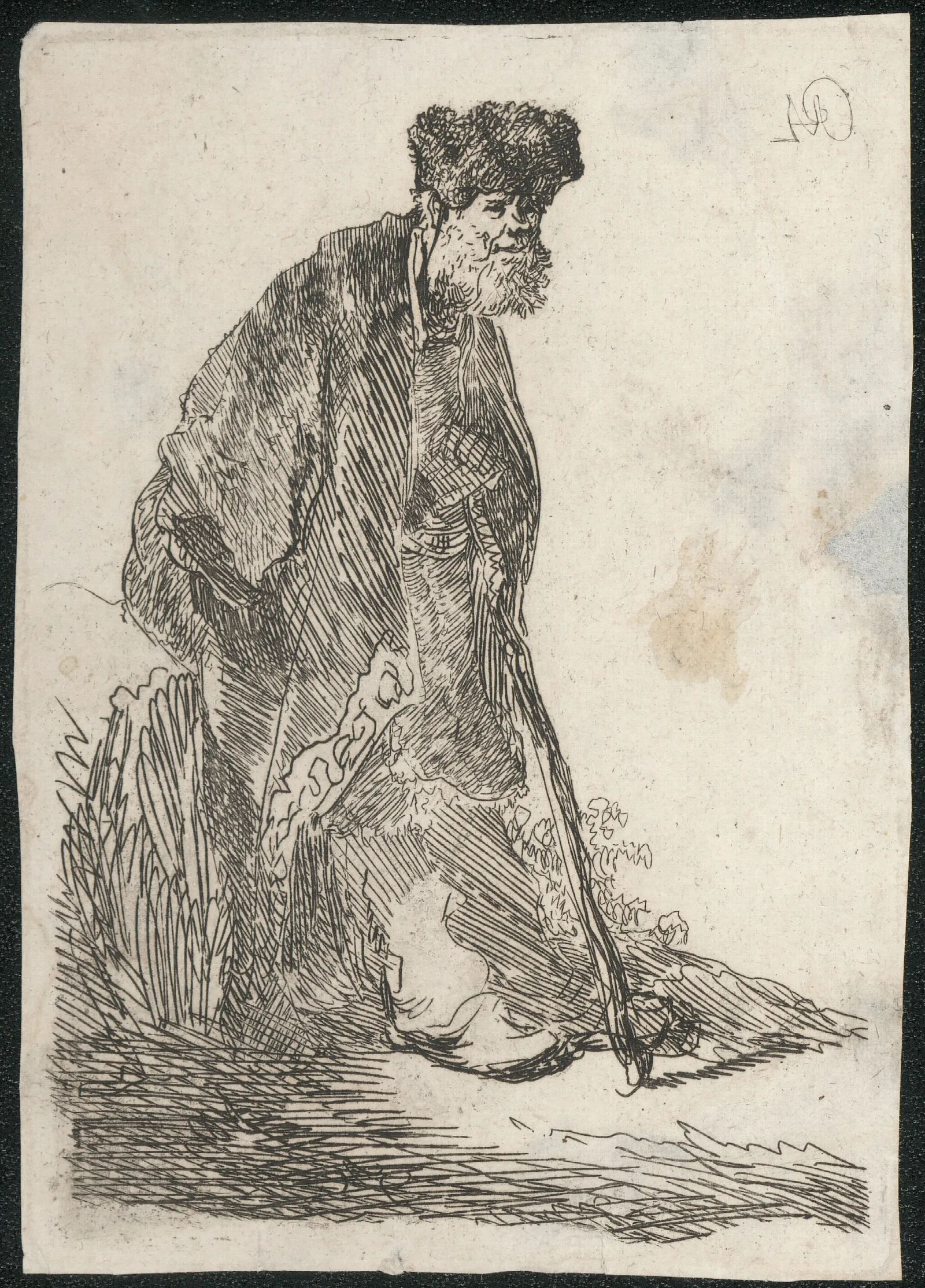 Staande Man Met Een Lange Mantel En Een Bontmuts Wall Art by Rembrandt van Rijn - Canvas Print
