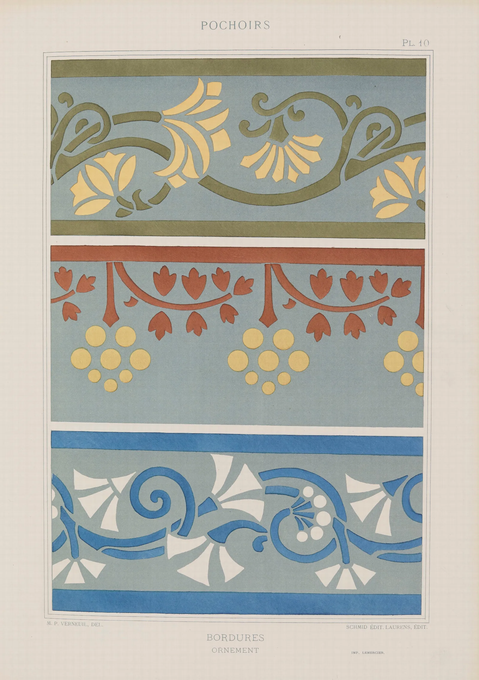 Bordures Ornement Wall Art by Maurice Pillard Verneuil - Canvas Print