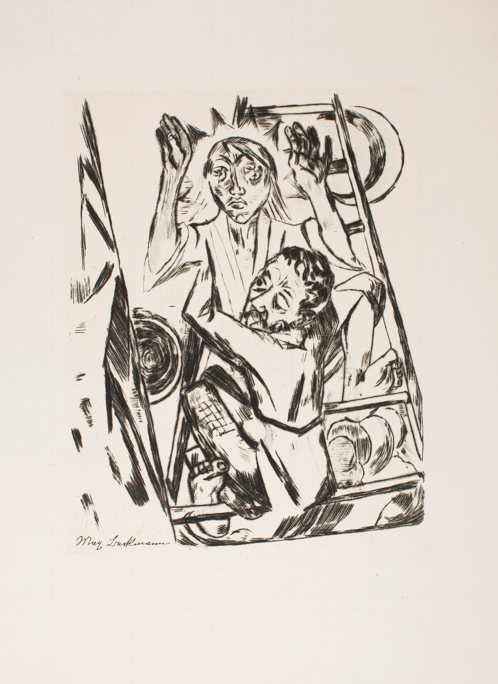 Jacob Wrestling With The Angel 6 Wall Art by Max Beckmann - Canvas Print