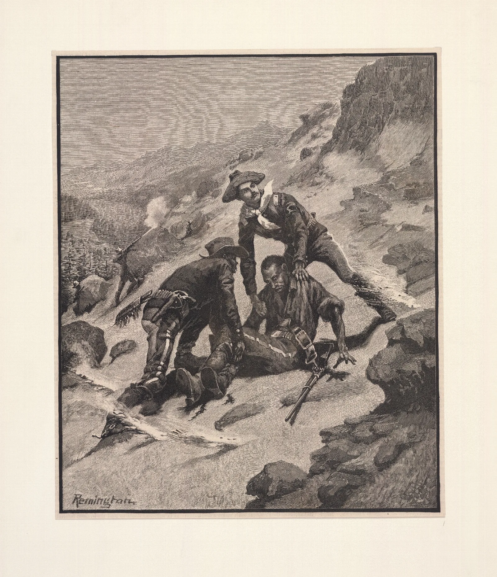 Soldiering In The Southwest The Rescue Of Corporal Scott Wall Art by Frederic Remington - Canvas Print