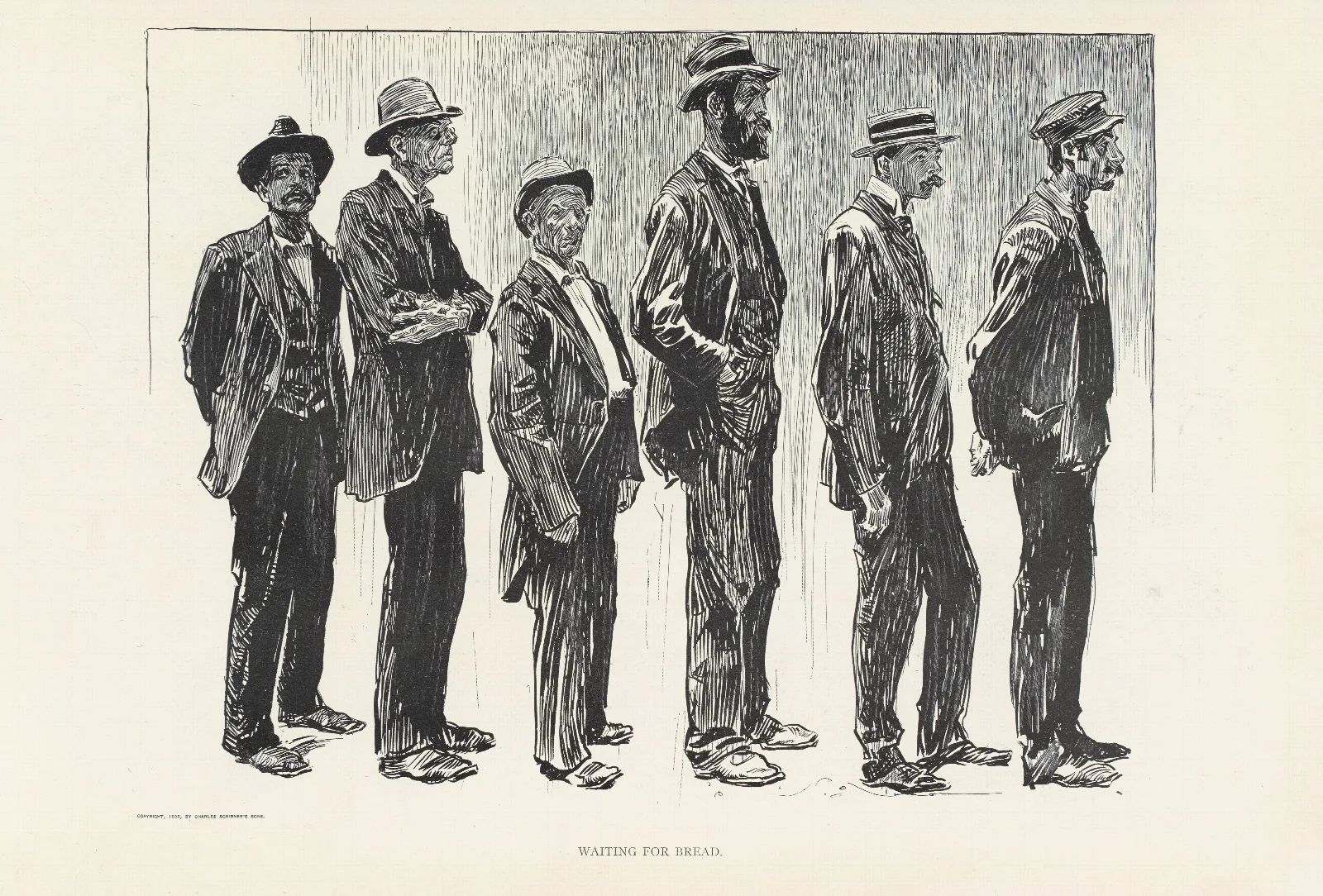 Waiting For Bread Wall Art by Charles Dana Gibson - Canvas Print
